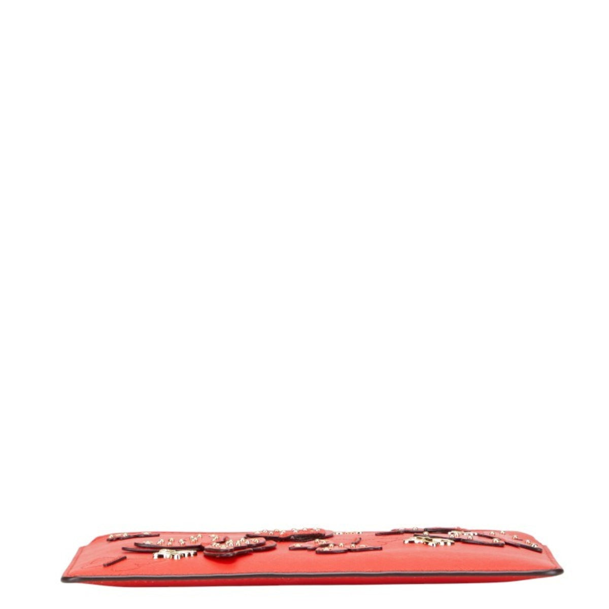 Michael Kors Red Color Leather Clutch Bag (Pre-Owned)