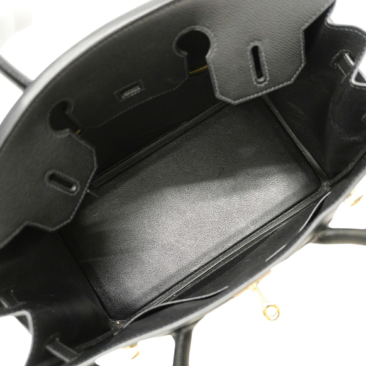 Hermes Black Leather Handbag (Pre-Owned)