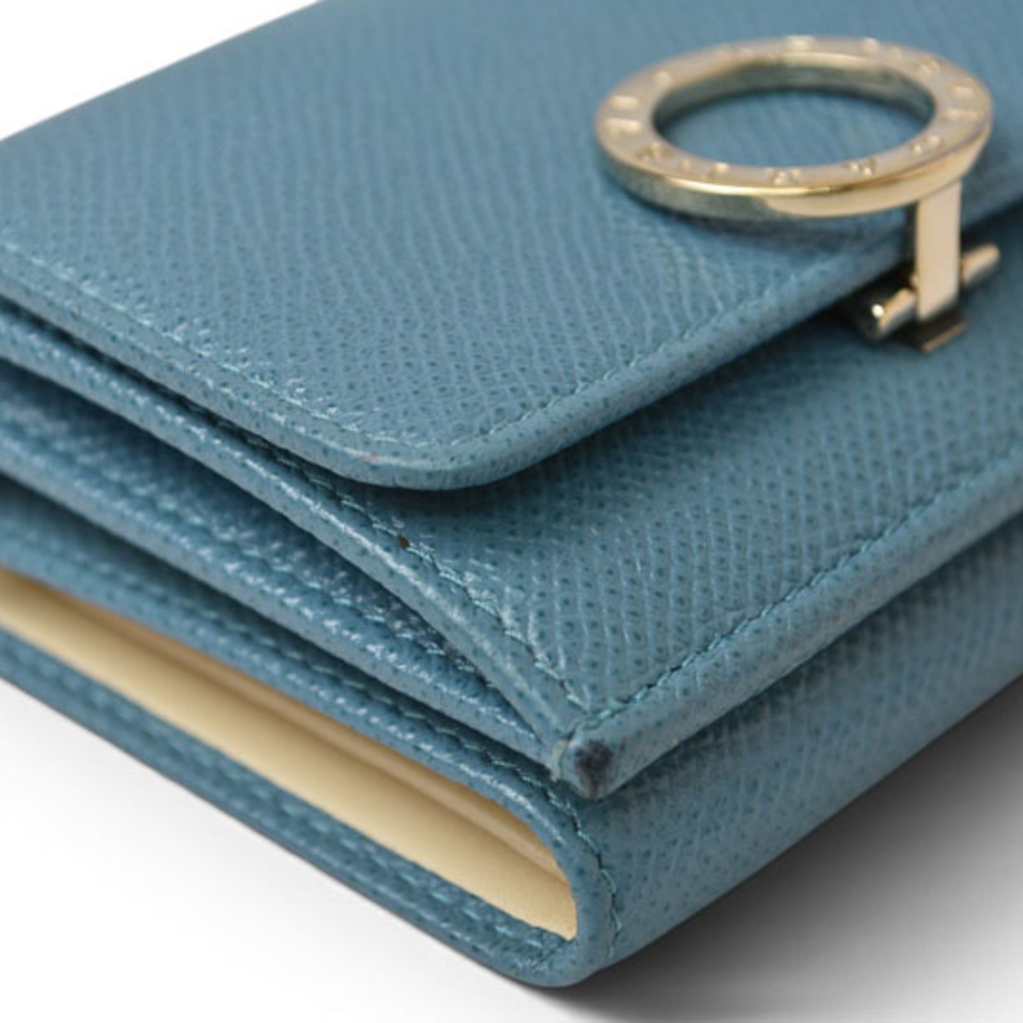 Bvlgari Bvlgari Bvlgari Blue Turquoise Leather Wallet (Tri-Fold) (Pre-Owned)