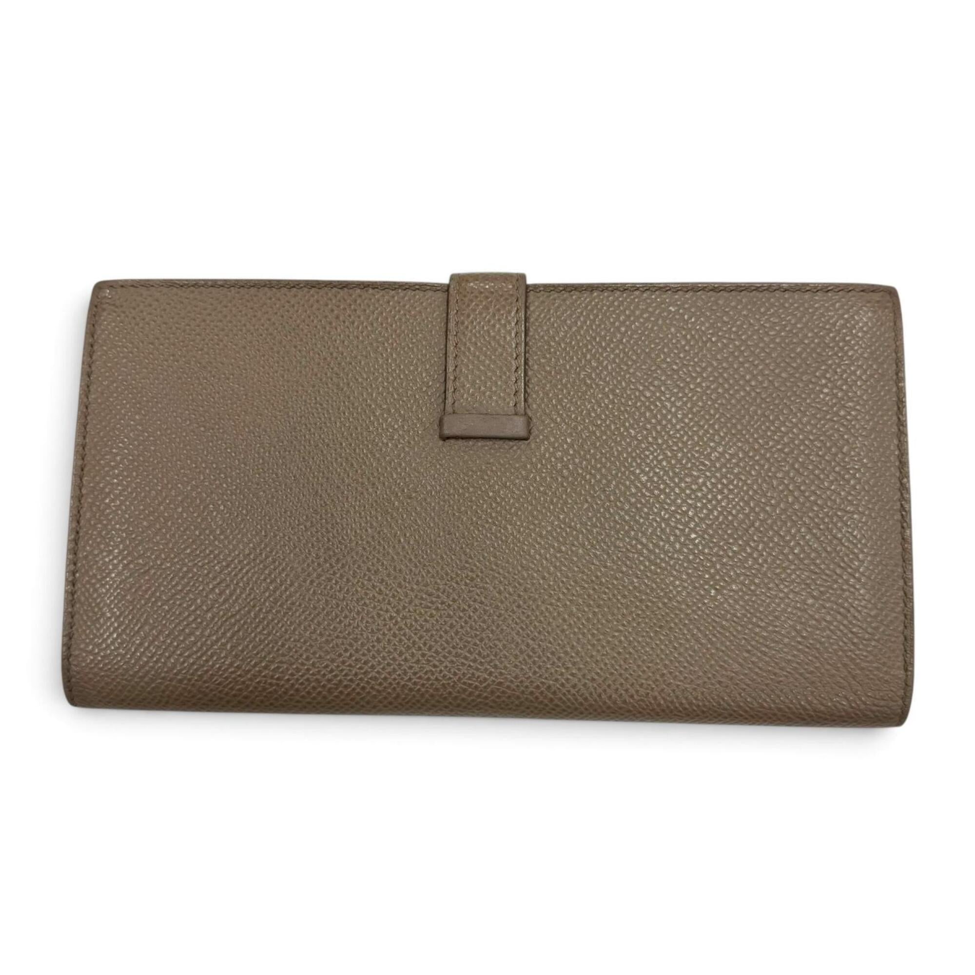 Hermes Taupe Epsom Leather Long Wallet (Bi-Fold) (Pre-Owned)