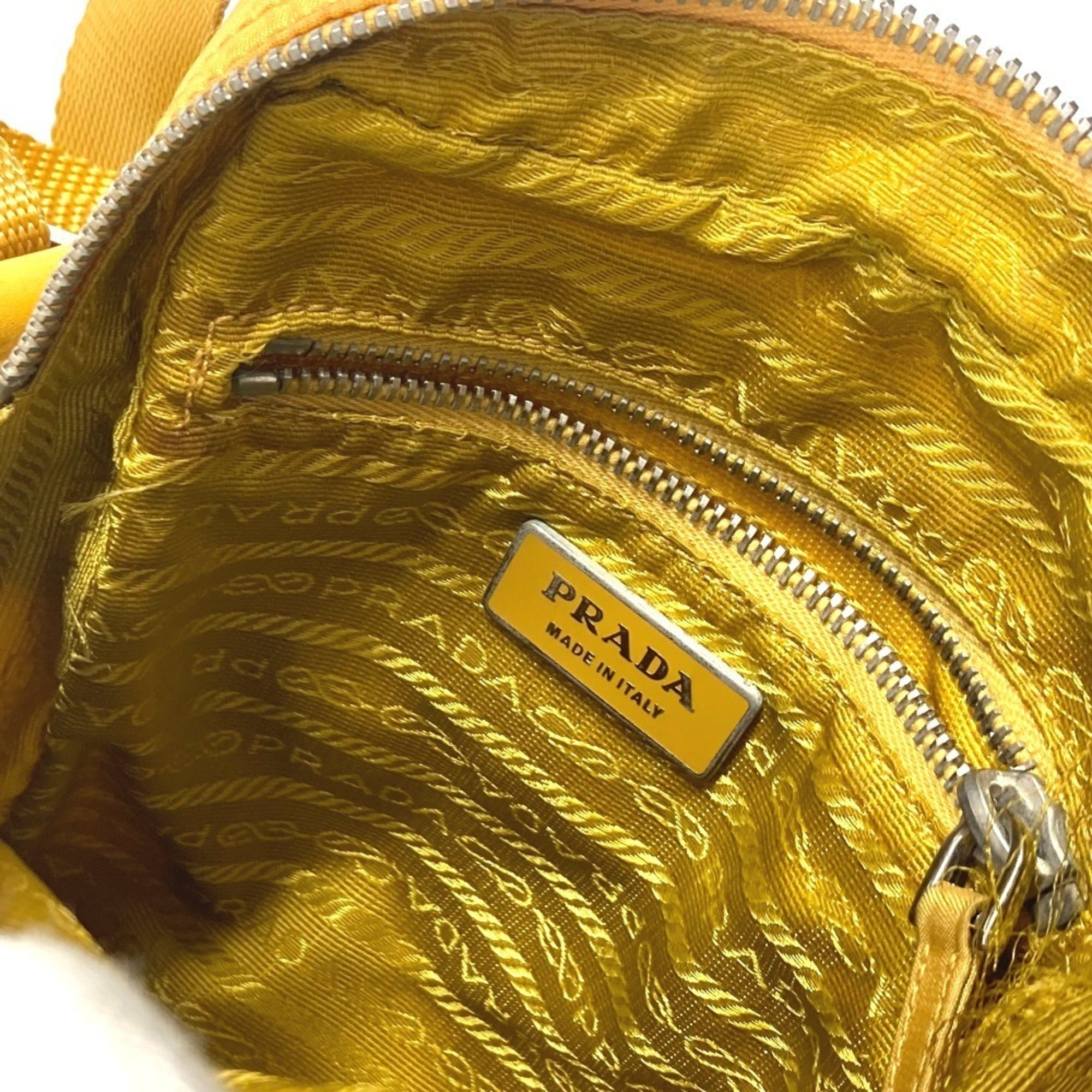 Prada Yellow Nylon Pochette Shoulder Bag (Pre-Owned)