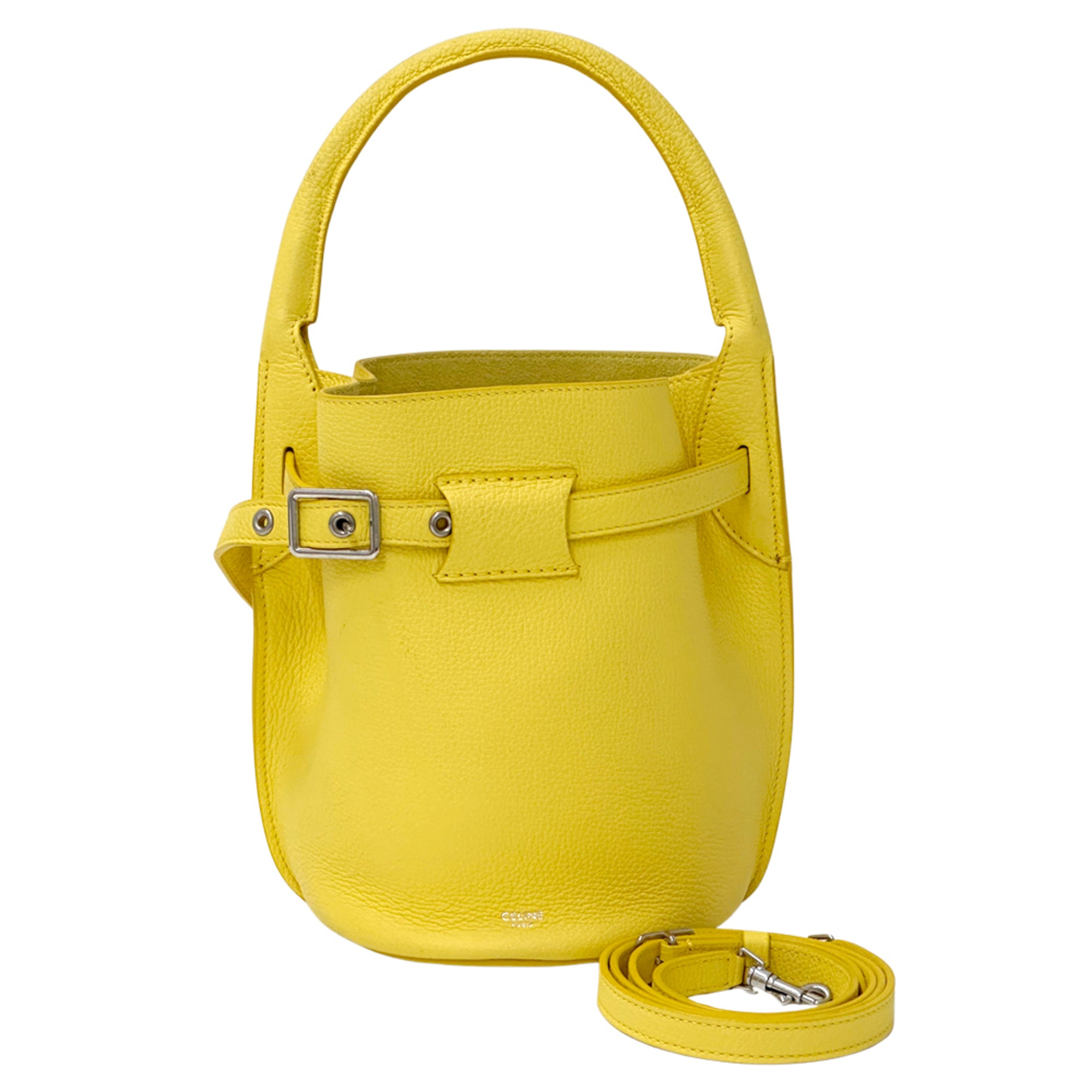 Celine Yellow Leather Handbag Shoulder Bag (Pre-Owned)