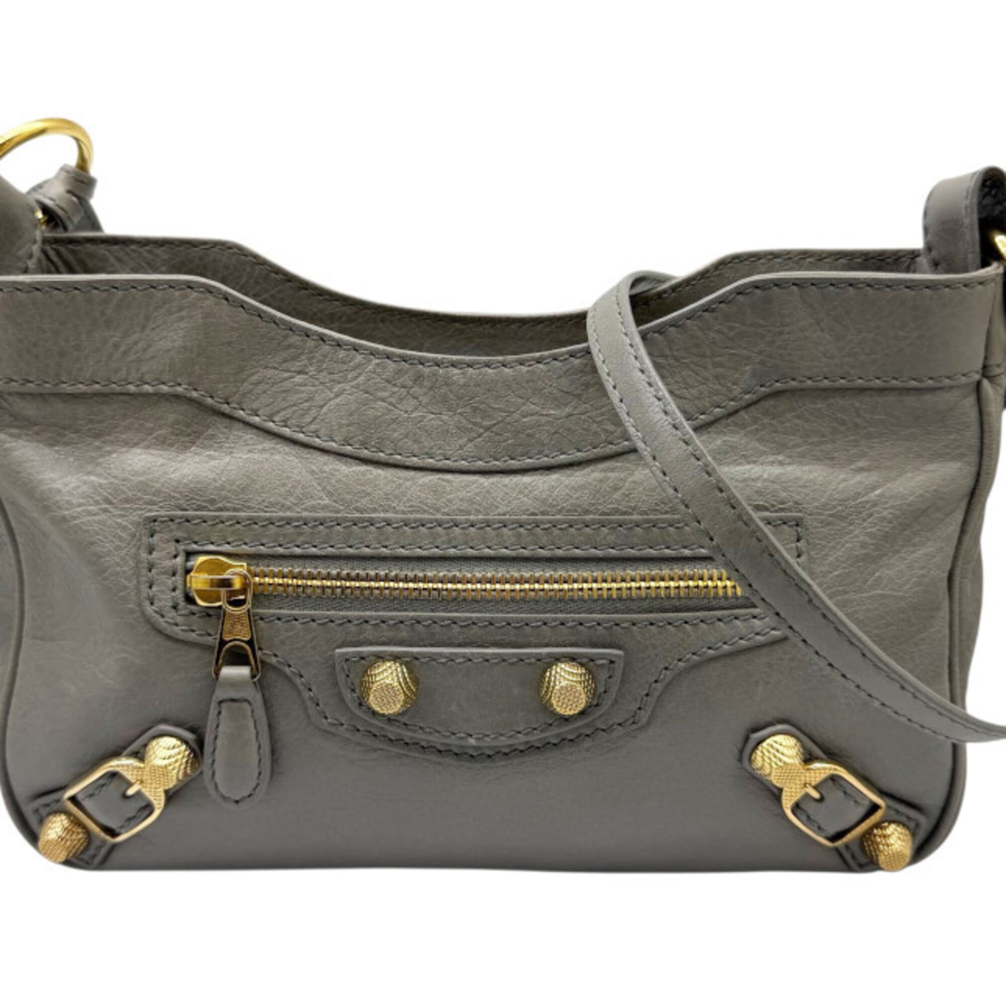 Balenciaga Gray Leather Shoulder Bag (Pre-Owned)
