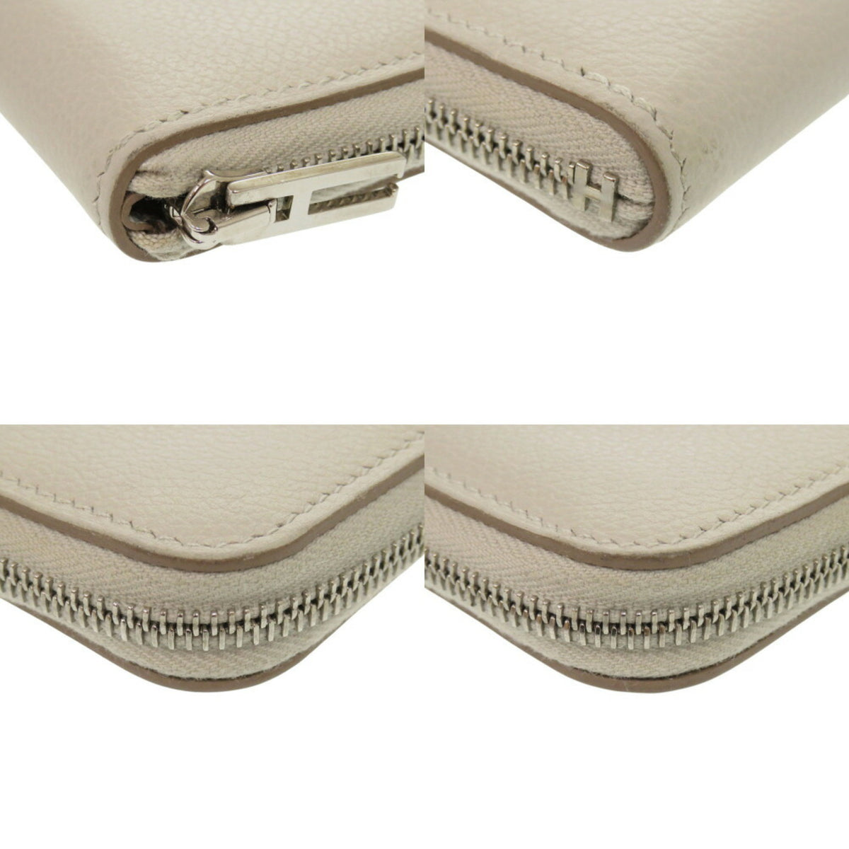 Hermes Gray Evergrain Leather Card Wallet (Pre-Owned)