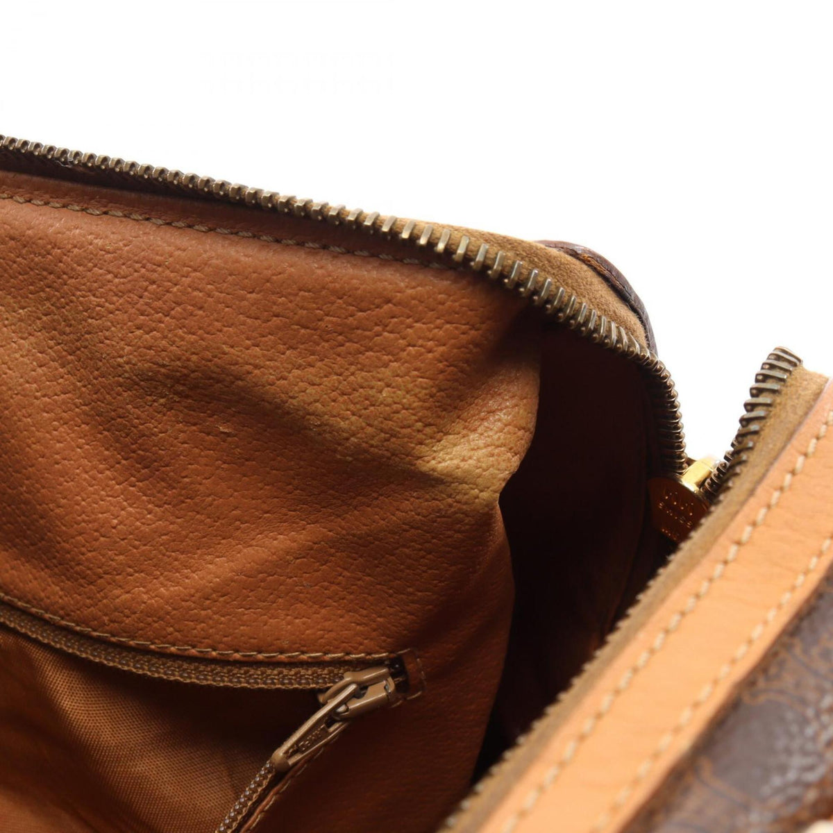 Celine Brown Coated Canvas Leather Boston Bag Handbag (Pre-Owned)