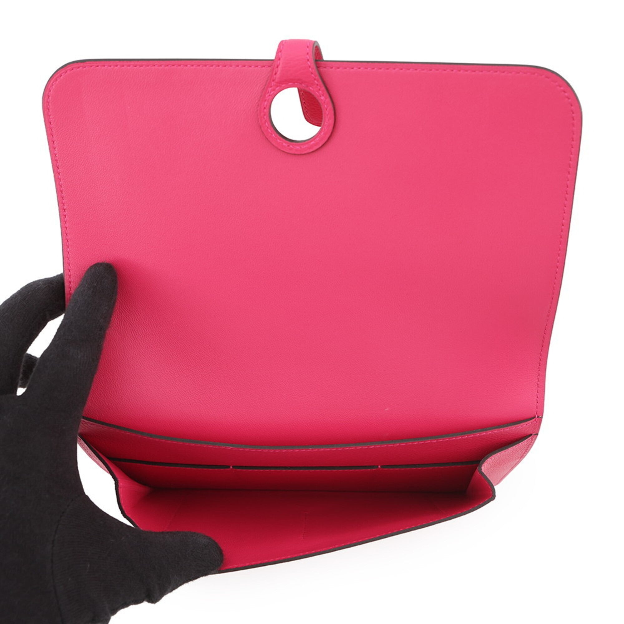 Hermes Pink Togo Leather Long Wallet (Bi-Fold) (Pre-Owned)