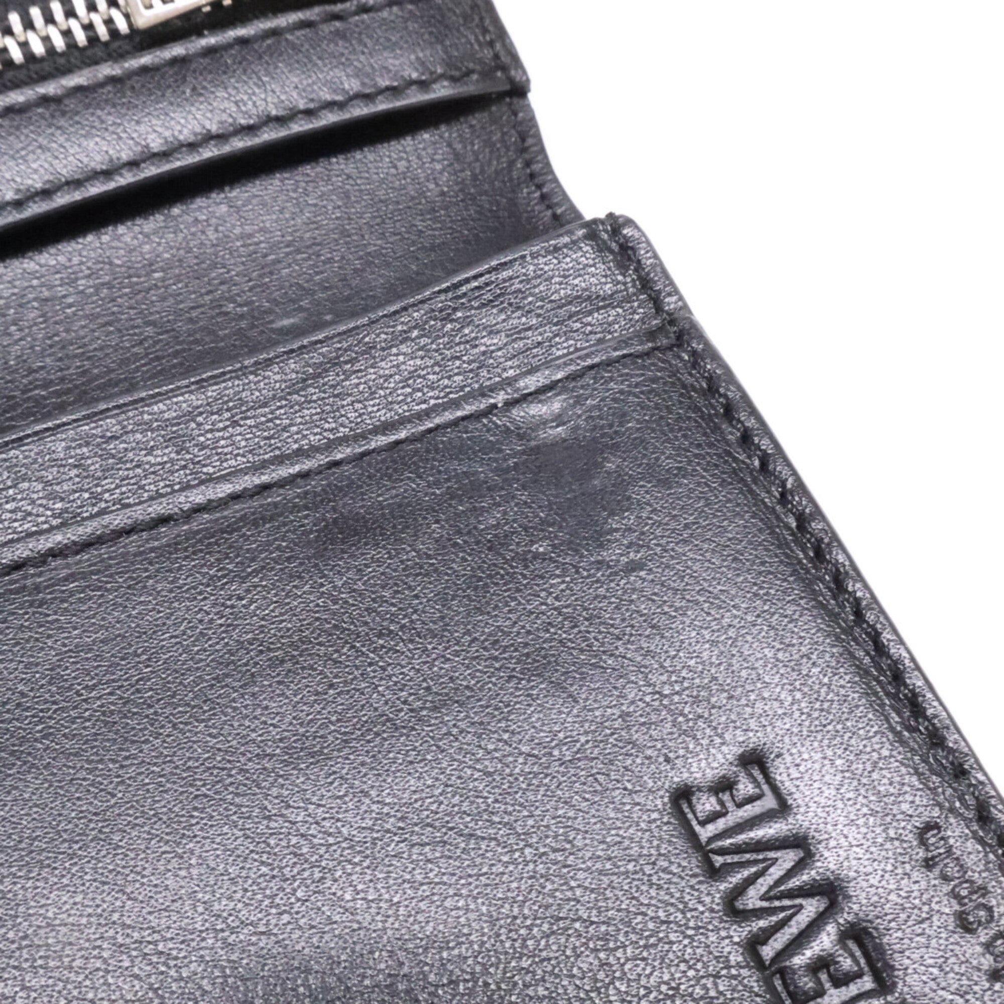Loewe Black Leather Long Wallet (Bi-Fold) (Pre-Owned)