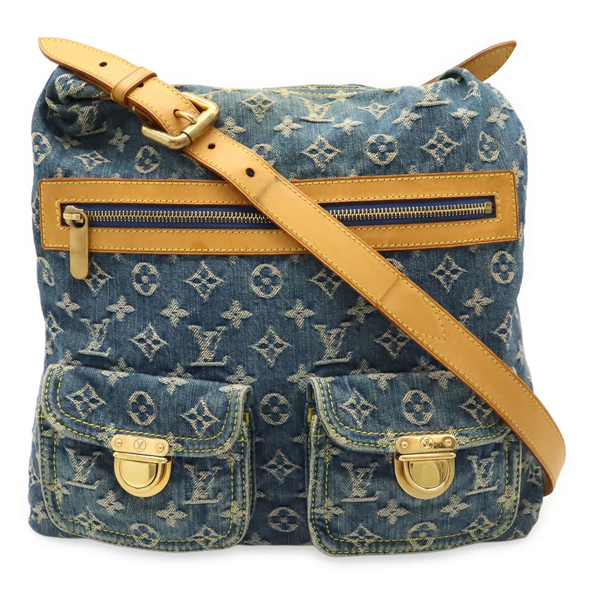 Louis Vuitton Blue Monogram Denim Shoulder Bag (Pre-Owned)