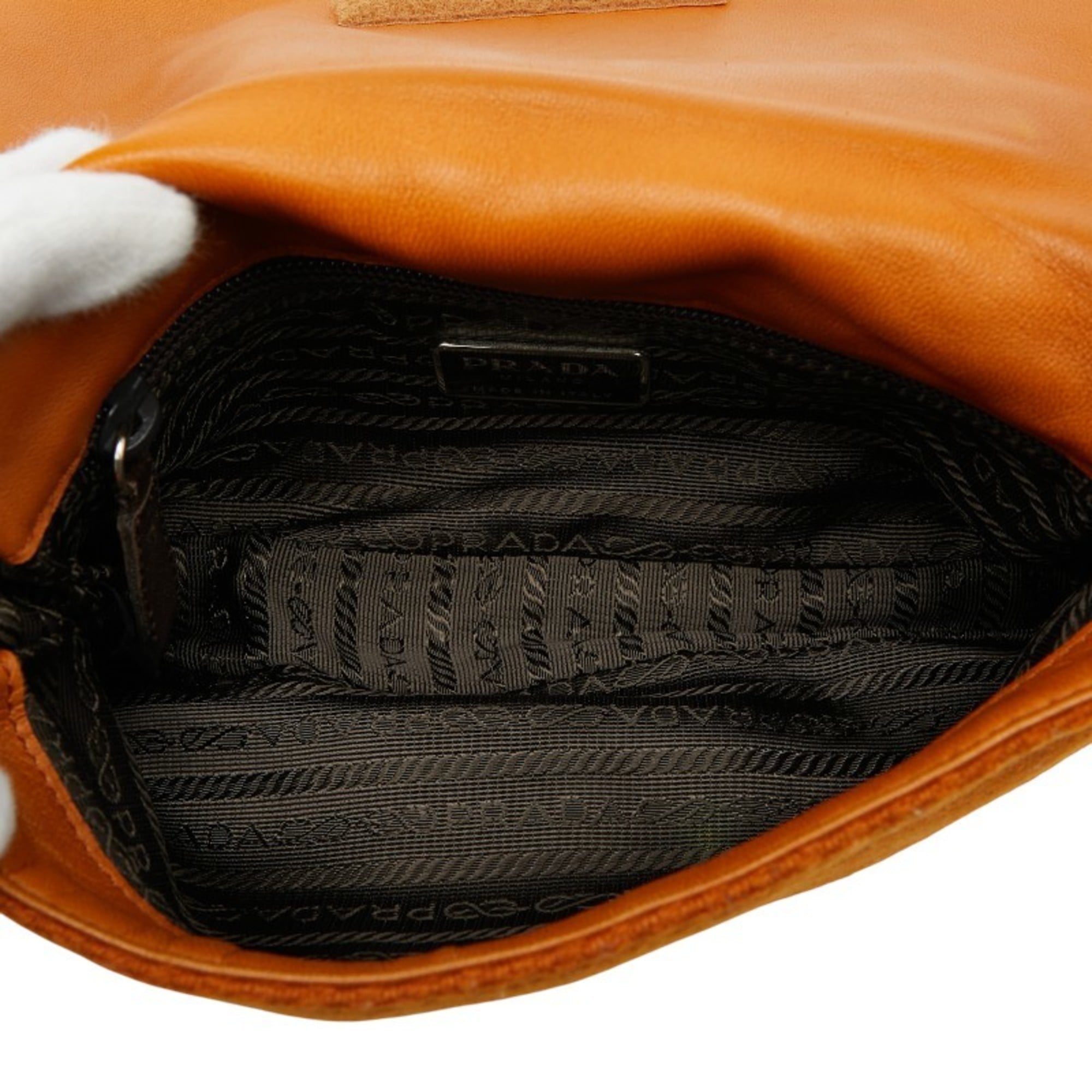 Prada Brown Wool Shoulder Bag (Pre-Owned)