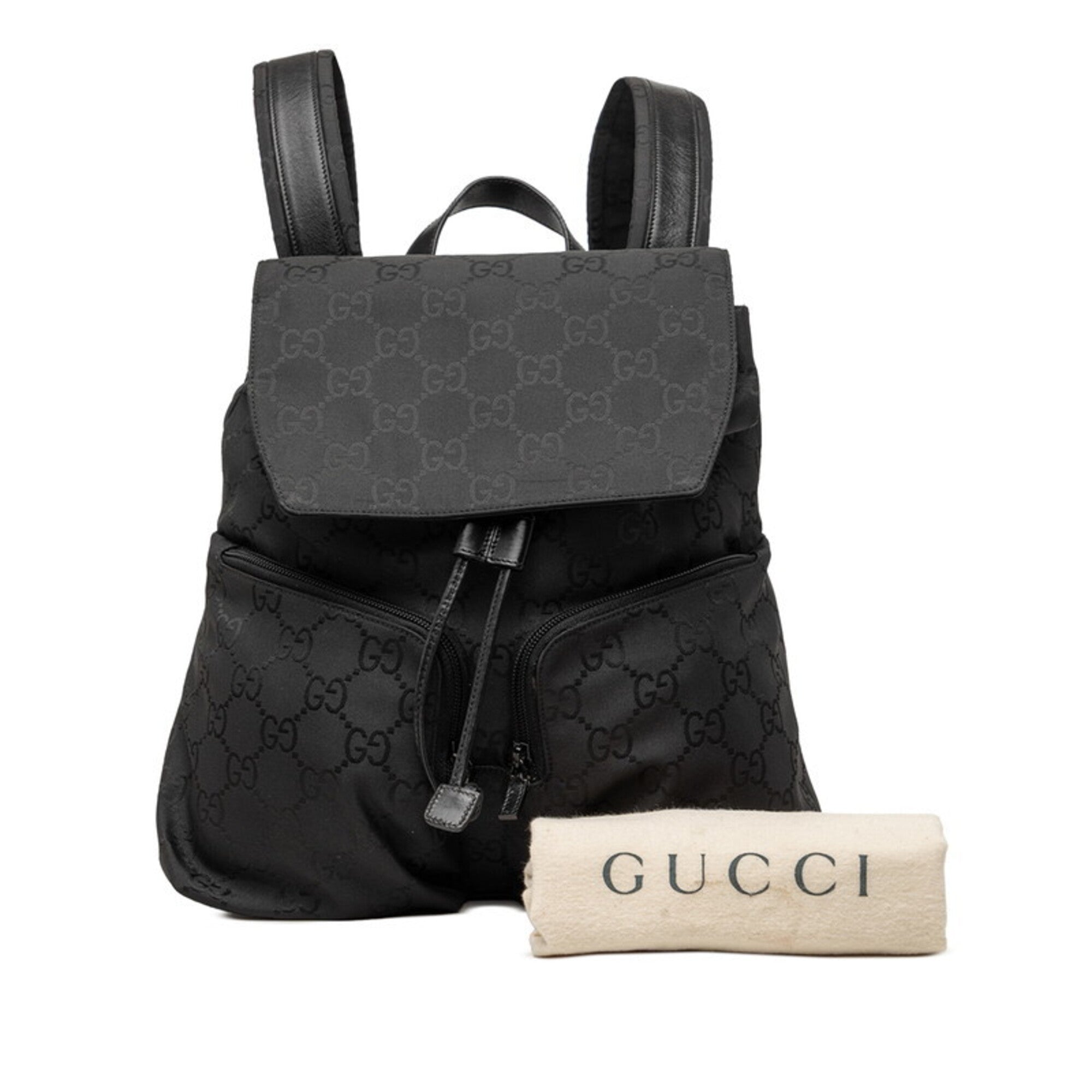 Gucci Black Nylon Leather Backpack (Pre-Owned)