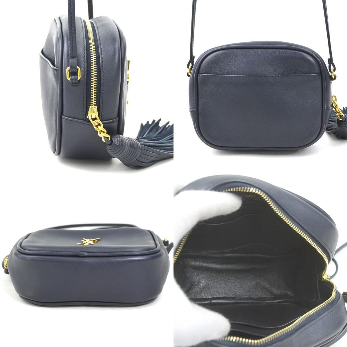 Saint Laurent Navy Leather Shoulder Bag (Pre-Owned)