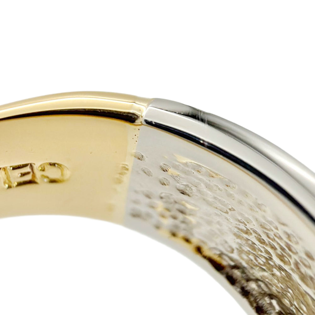Celine Silver Yellow Gold Yellow Gold (18K) Platinum 900 Band Ring (Pre-Owned)