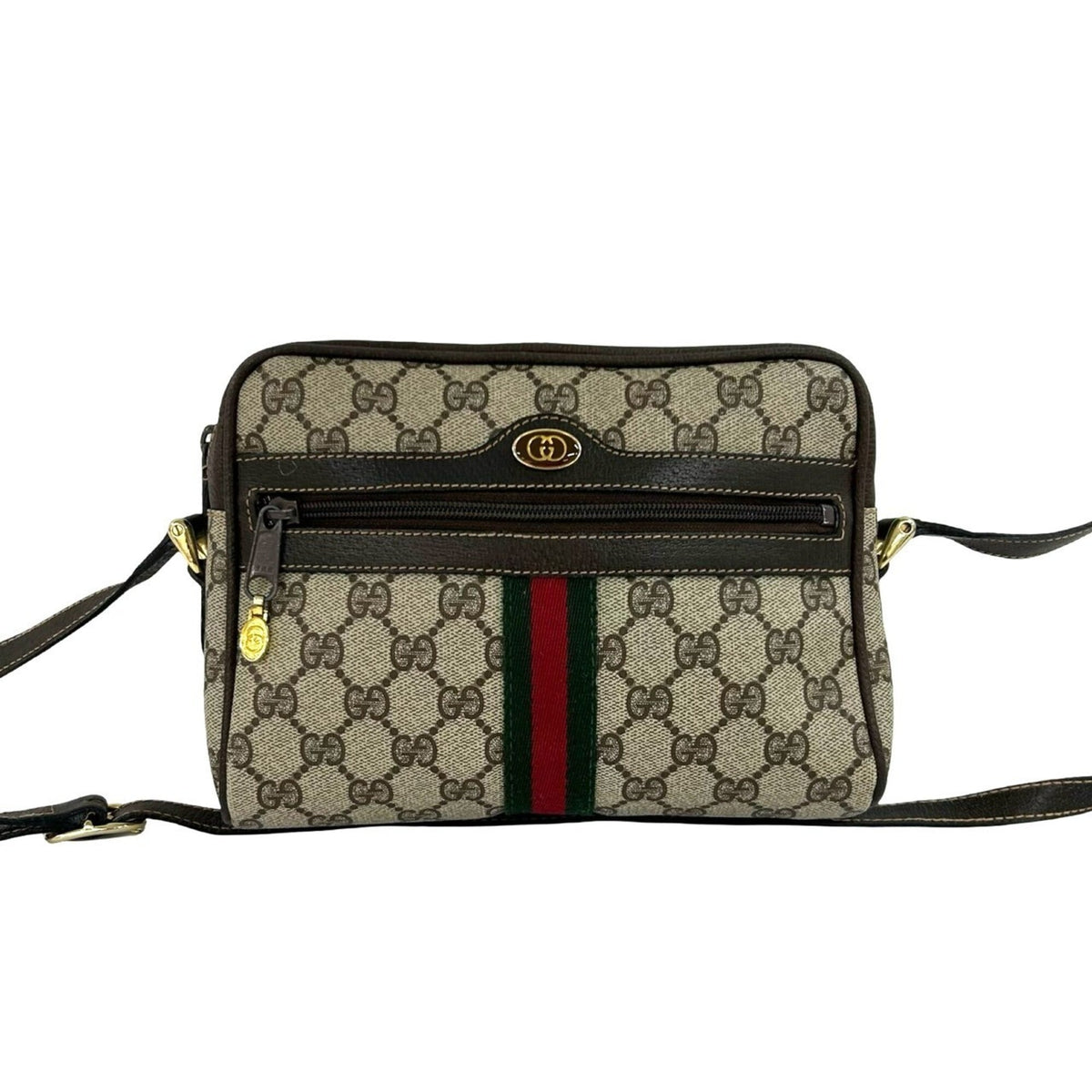 Gucci Brown Pvc Leather Pochette Shoulder Bag (Pre-Owned)
