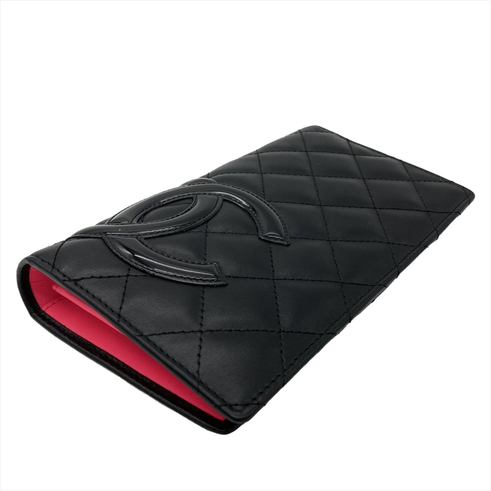 Chanel Black Leather Long Wallet (Bi-Fold) (Pre-Owned)