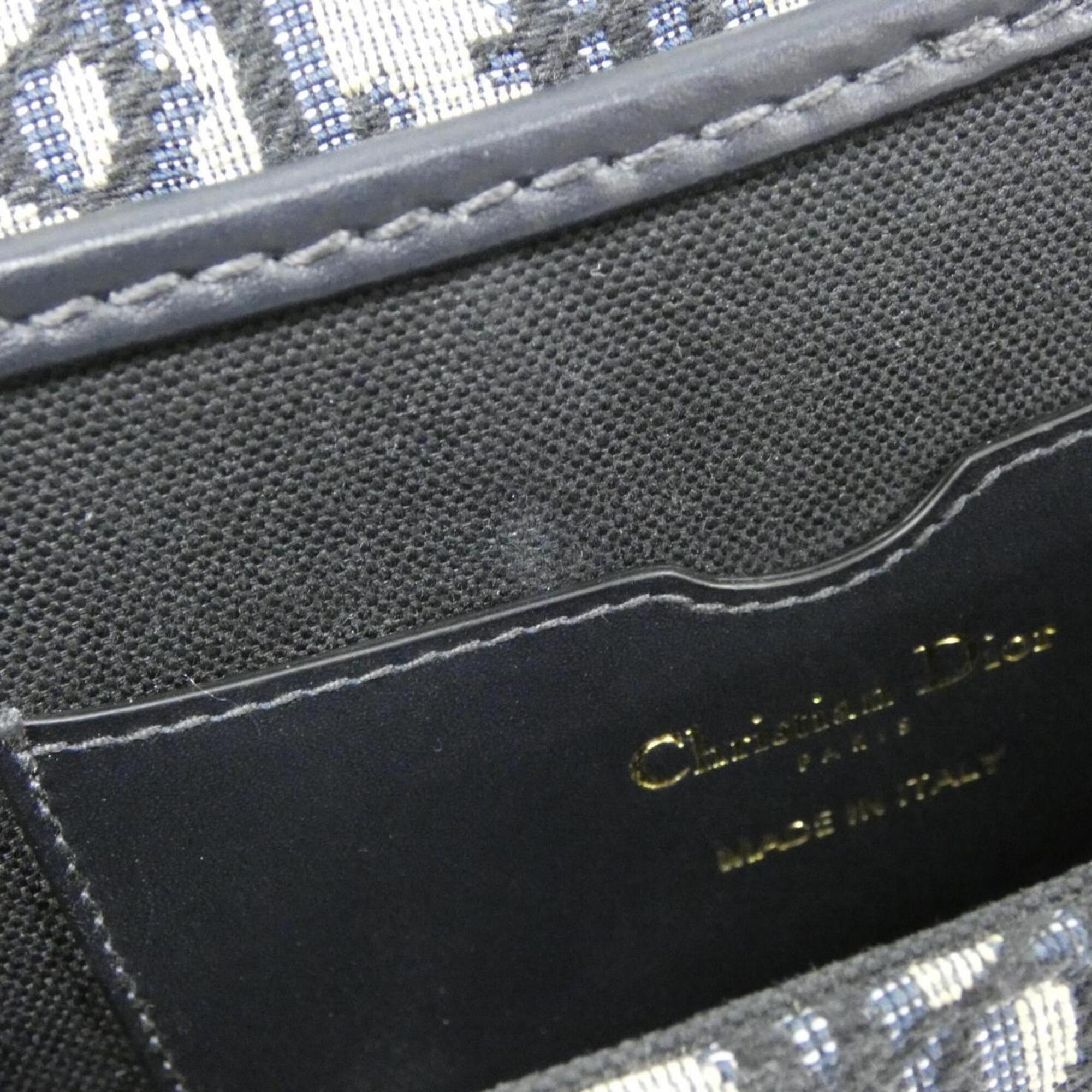 Christian Dior Blue Canvas Leather Shoulder Bag (Pre-Owned)