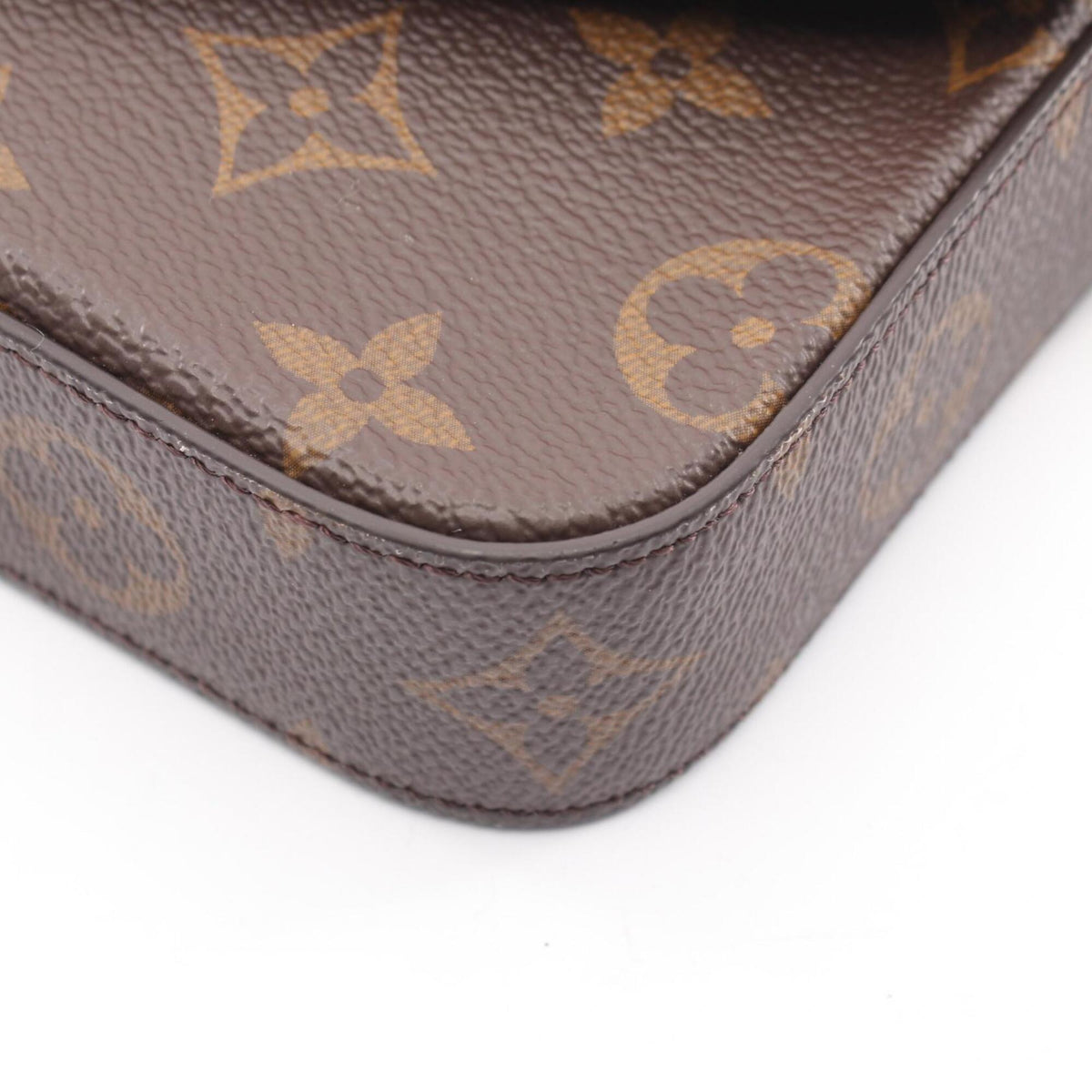 Louis Vuitton Brown Green Monogram Coated Canvas Handbag Pochette Shoulder Bag (Pre-Owned)