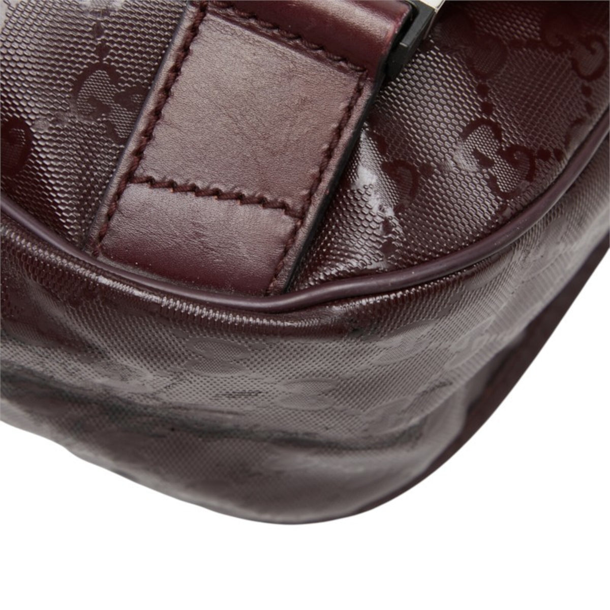 Gucci Red Color Wine Pvc Leather Messenger Bag Shoulder Bag (Pre-Owned)