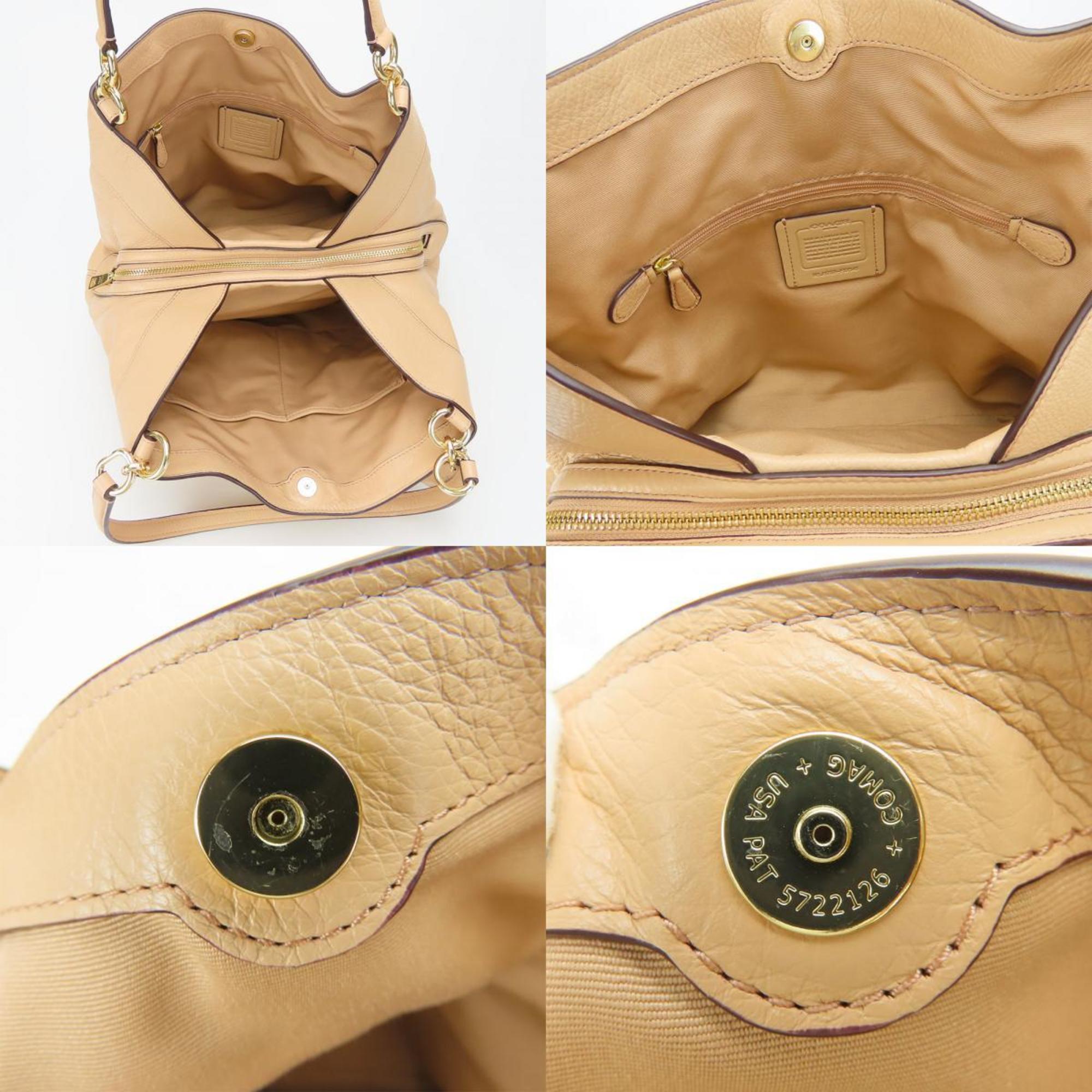 Coach Pink Beige Leather Tote Bag (Pre-Owned)