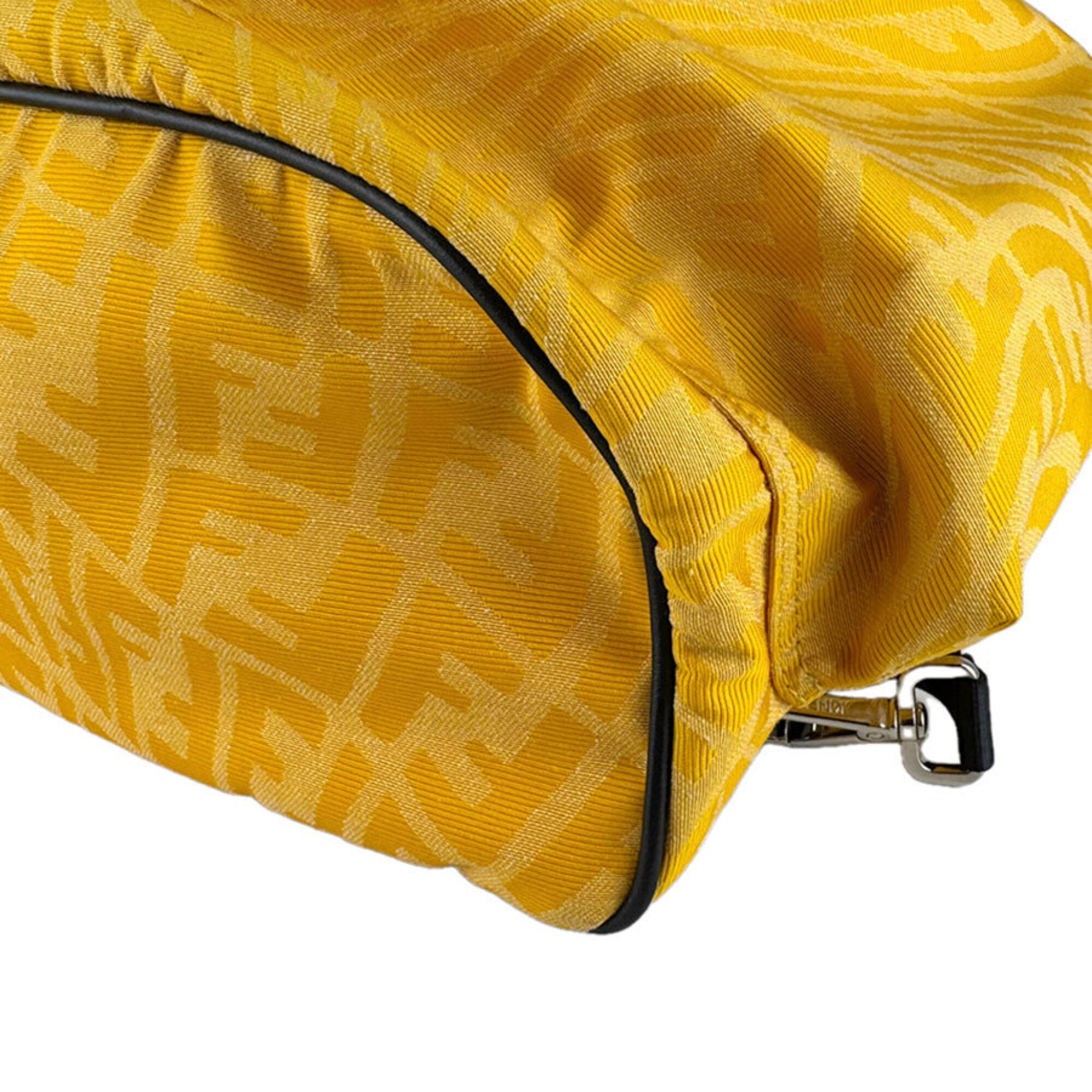 Fendi Black Yellow Nylon Leather Backpack (Pre-Owned)