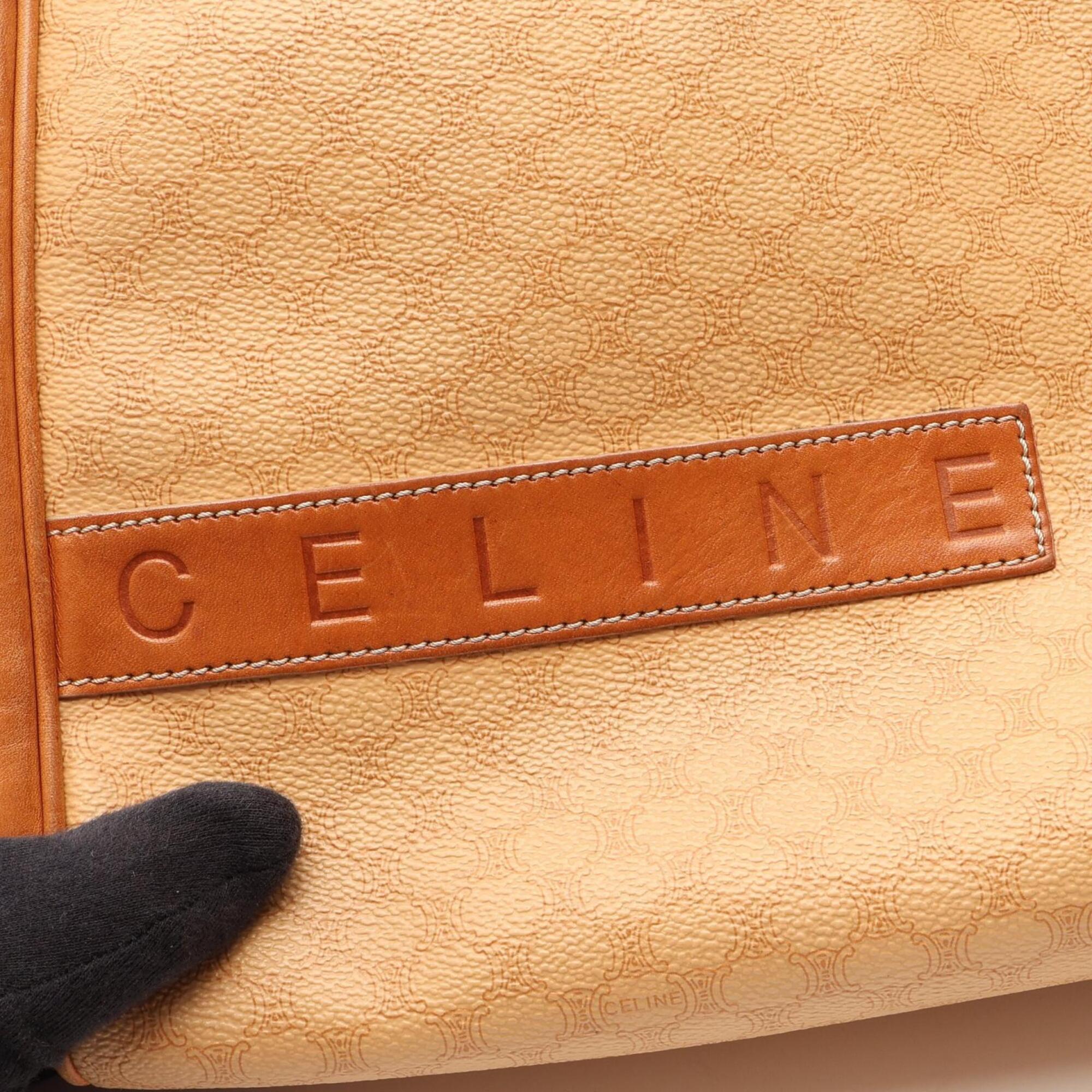 Celine Beige Coated Canvas Leather Handbag (Pre-Owned)