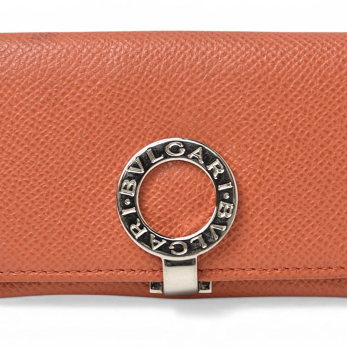 Bvlgari Orange Leather Coin Purse/Coin Case (Pre-Owned)