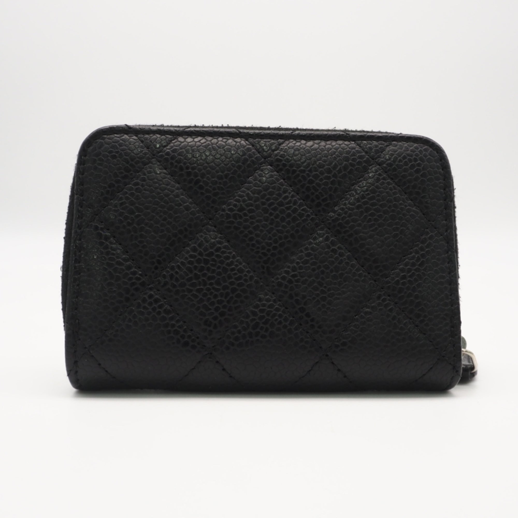 Chanel Black Grained Calfskin Coin Purse/Coin Case (Pre-Owned)