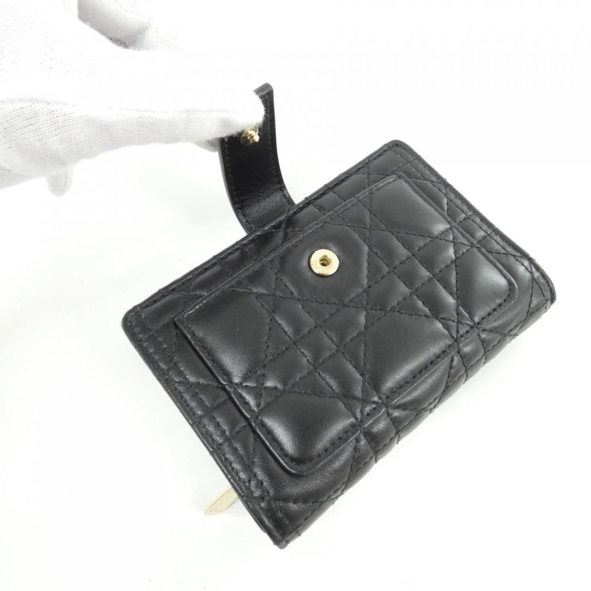 Christian Dior Black Leather Wallet (Bi-Fold) (Pre-Owned)