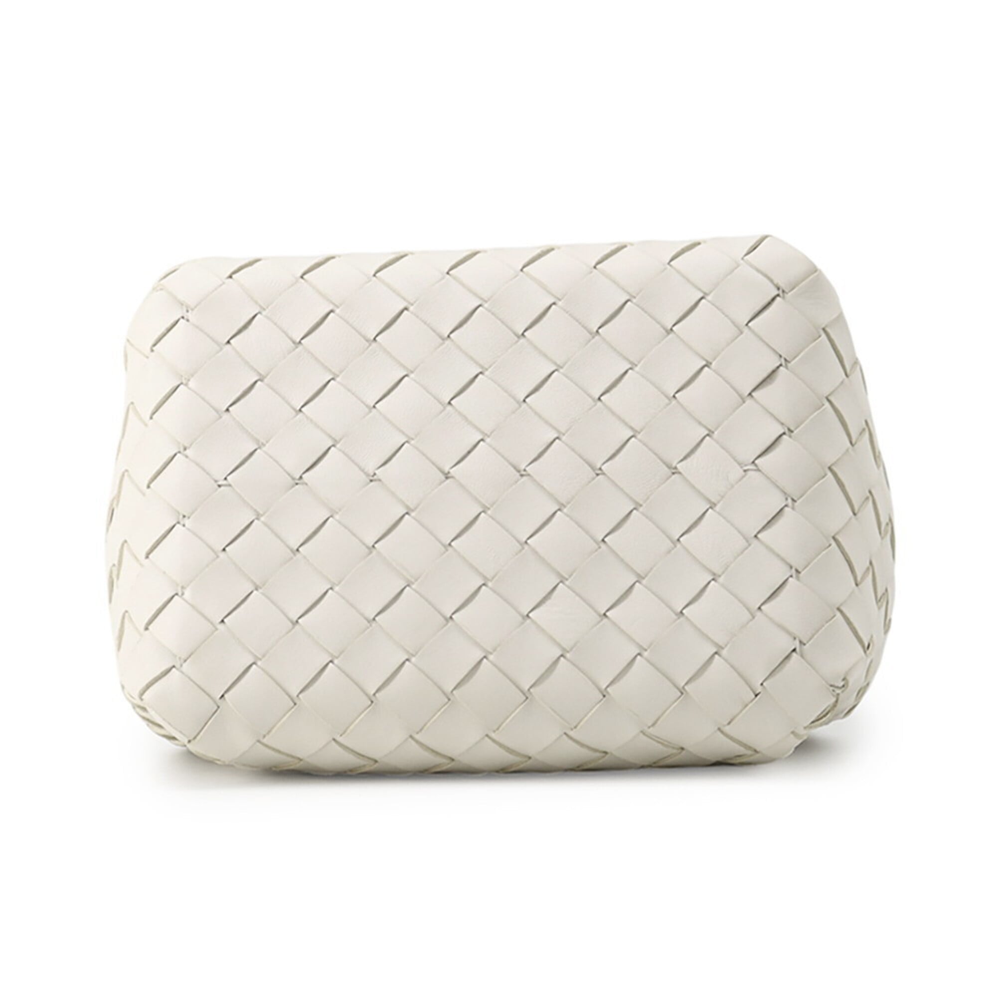 Bottega Veneta Intrecciato White Leather Handbag Shoulder Bag (Pre-Owned)