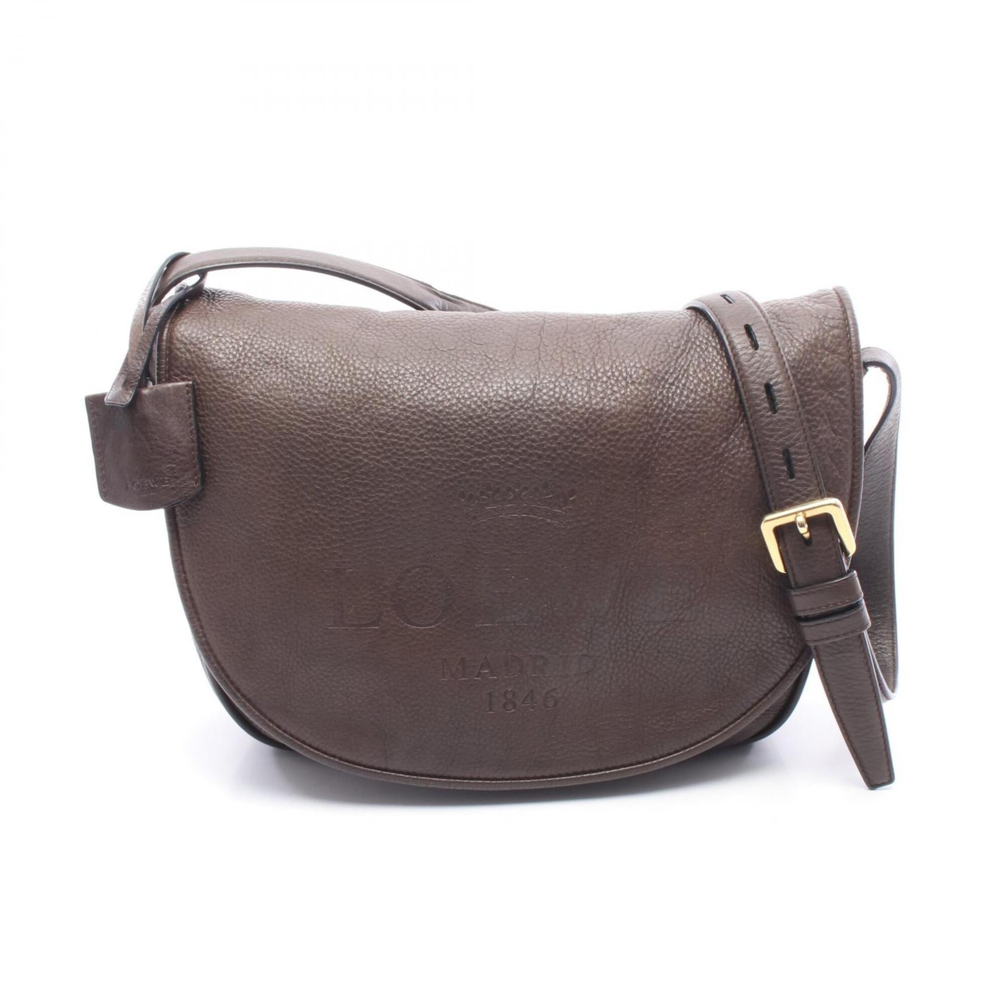 Loewe Brown Leather Handbag Shoulder Bag (Pre-Owned)