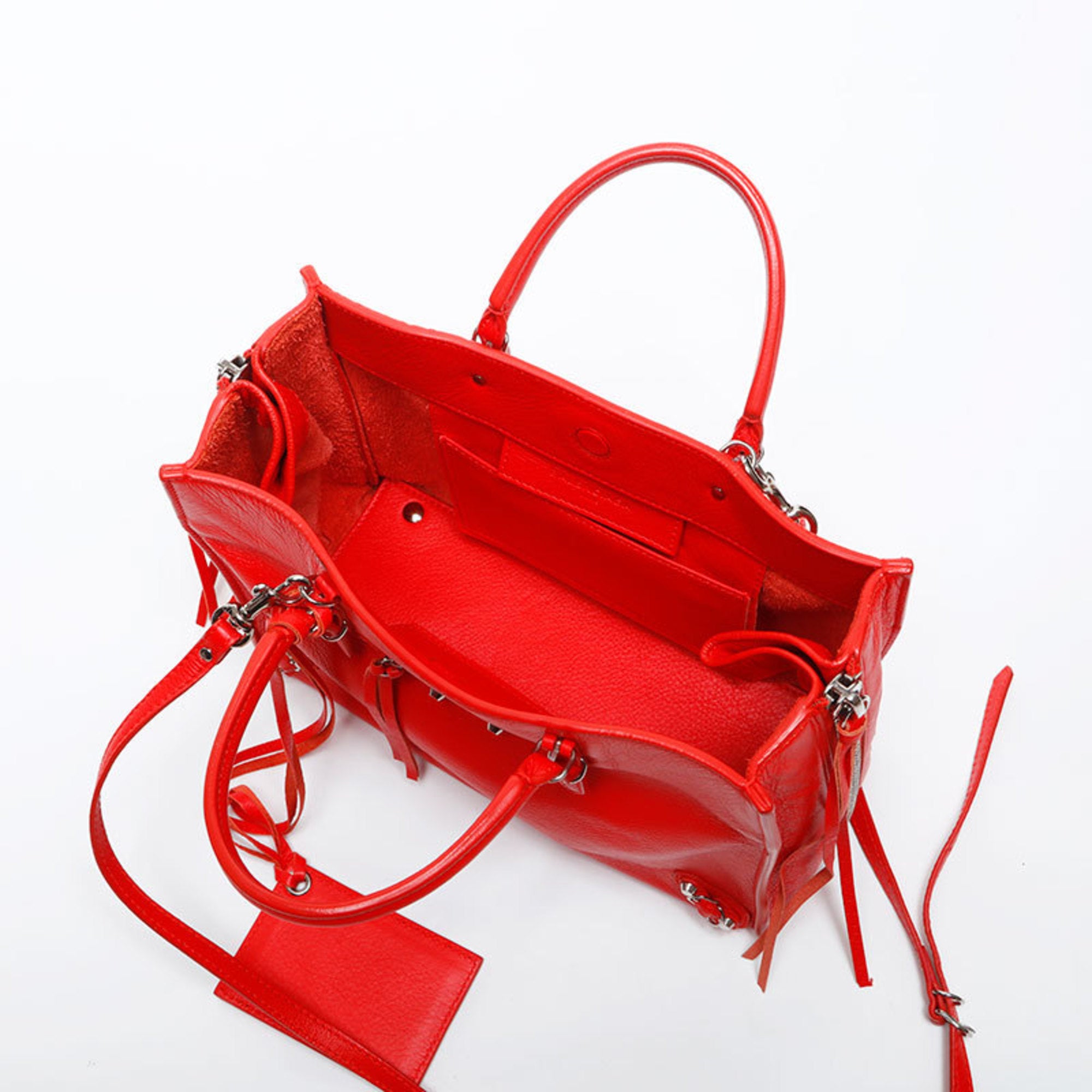 Balenciaga Paper Red Color Paper Handbag (Pre-Owned)