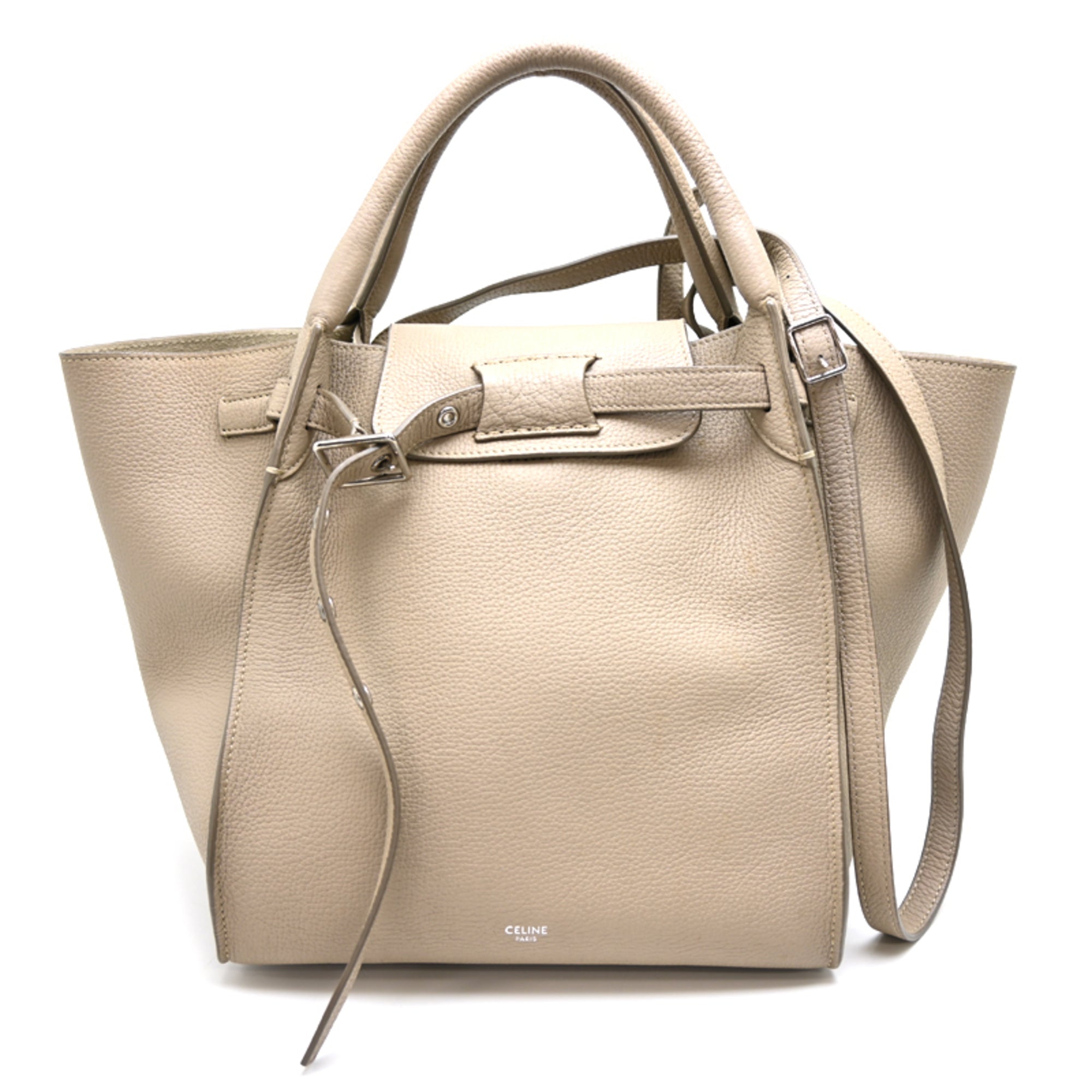 Celine Beige Leather Handbag Shoulder Bag (Pre-Owned)