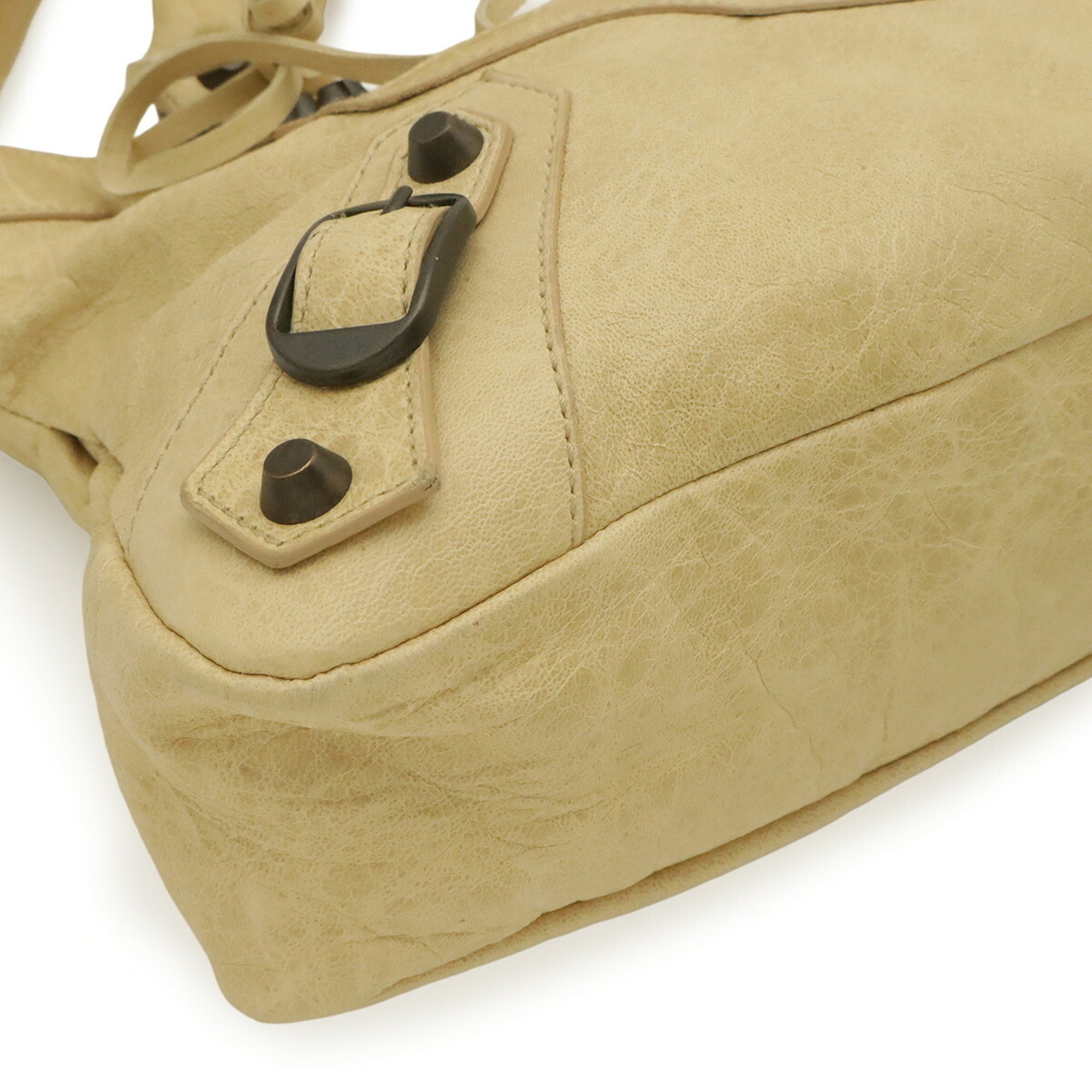 Balenciaga Cream Yellow Leather Handbag Shoulder Bag (Pre-Owned)