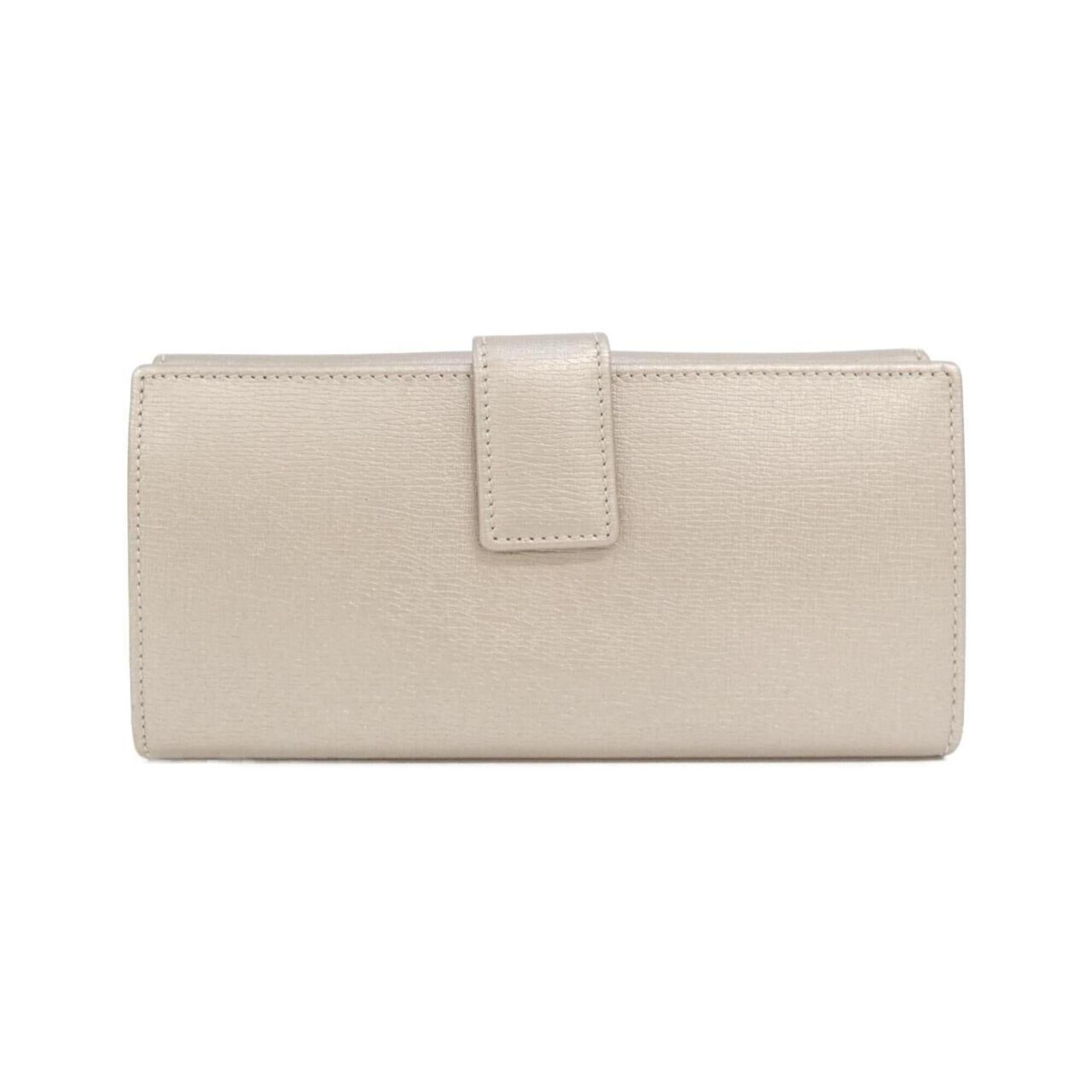 Gucci Beige Leather Long Wallet (Bi-Fold) (Pre-Owned)