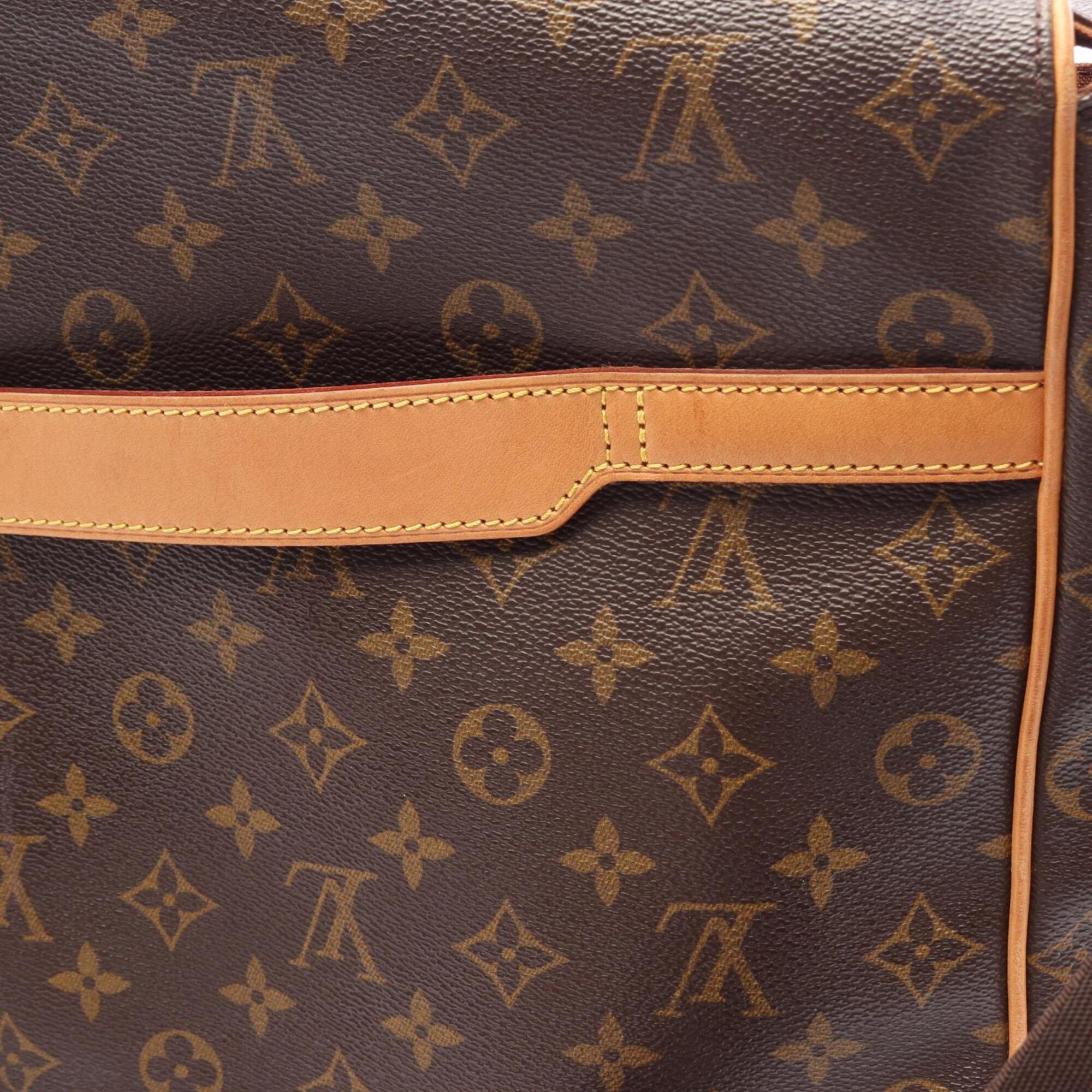 Louis Vuitton Brown Leather Coated Canvas Handbag Shoulder Bag (Pre-Owned)