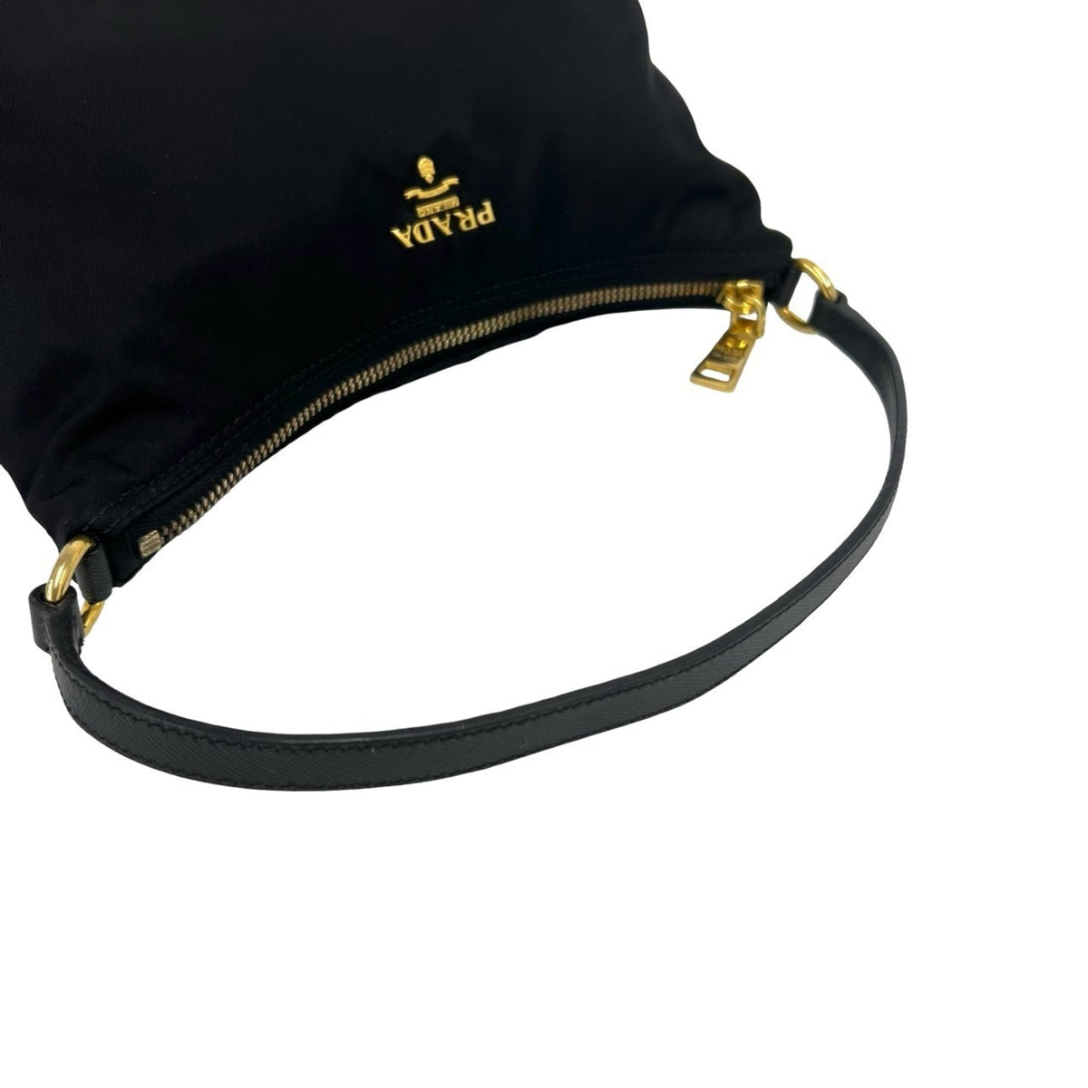 Prada Black Nylon Leather Handbag Pouch (Pre-Owned)