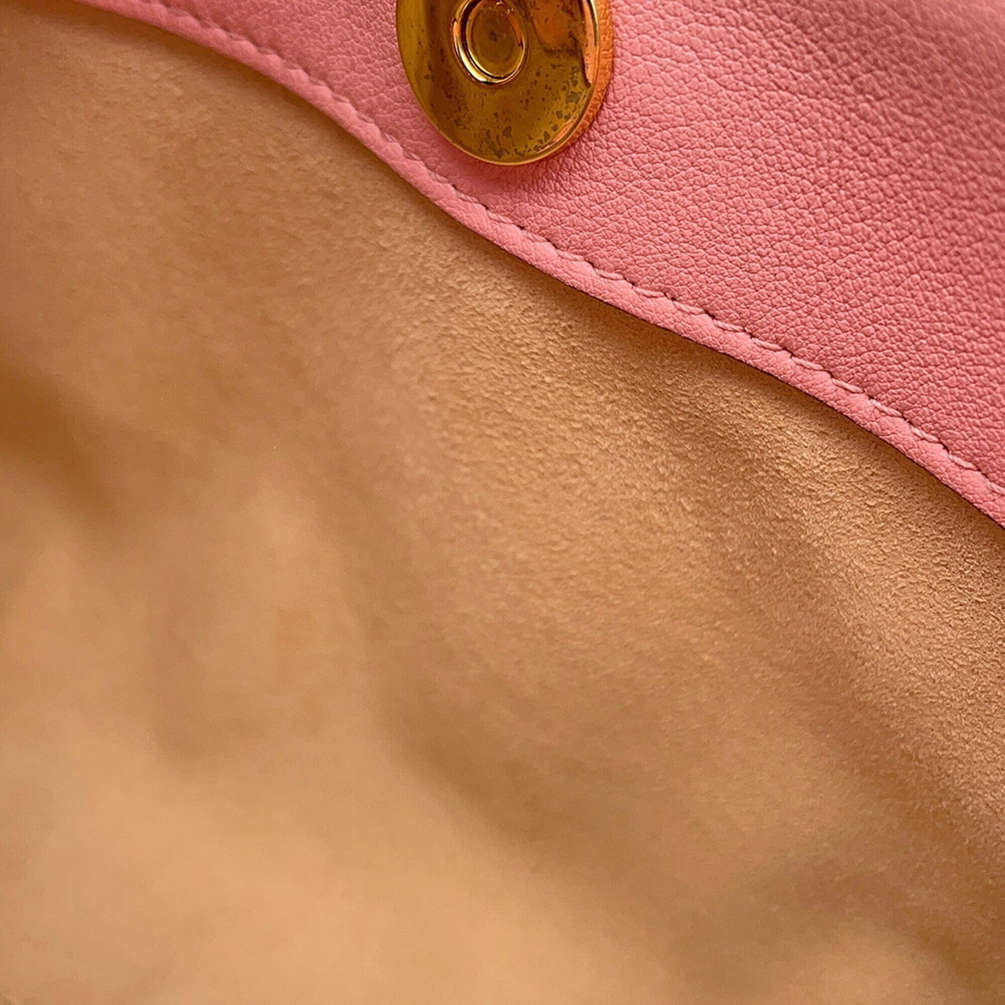 Gucci Bamboo Pink Bamboo Leather Handbag (Pre-Owned)