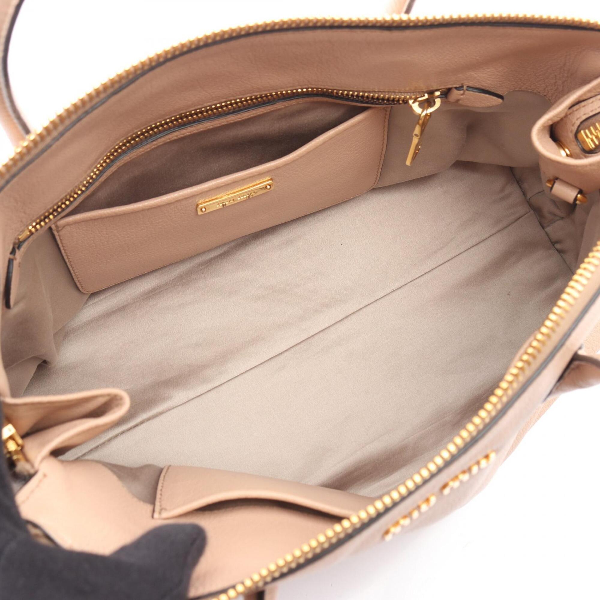 Miu Miu Beige Leather Handbag (Pre-Owned)