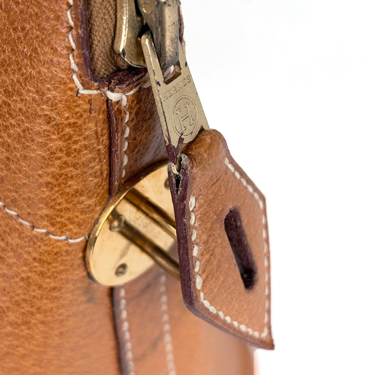 Hermes Bolide Natural Leather Handbag (Pre-Owned)