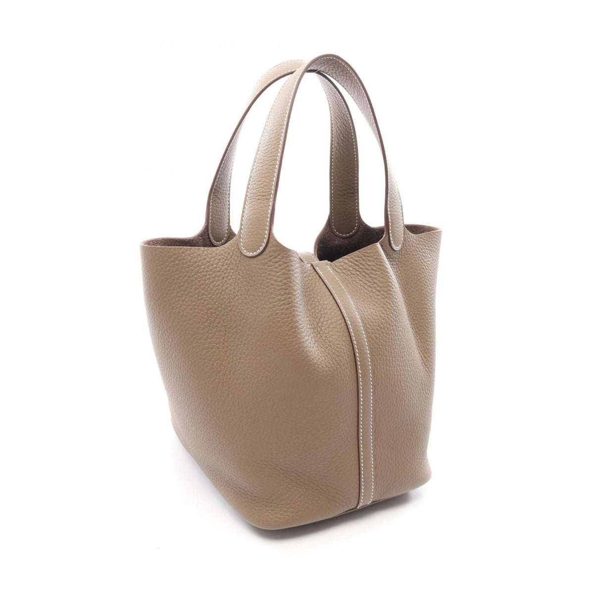 Hermes Etoupe Gray Gray Taurillon Clemence Leather Leather Handbag (Pre-Owned)