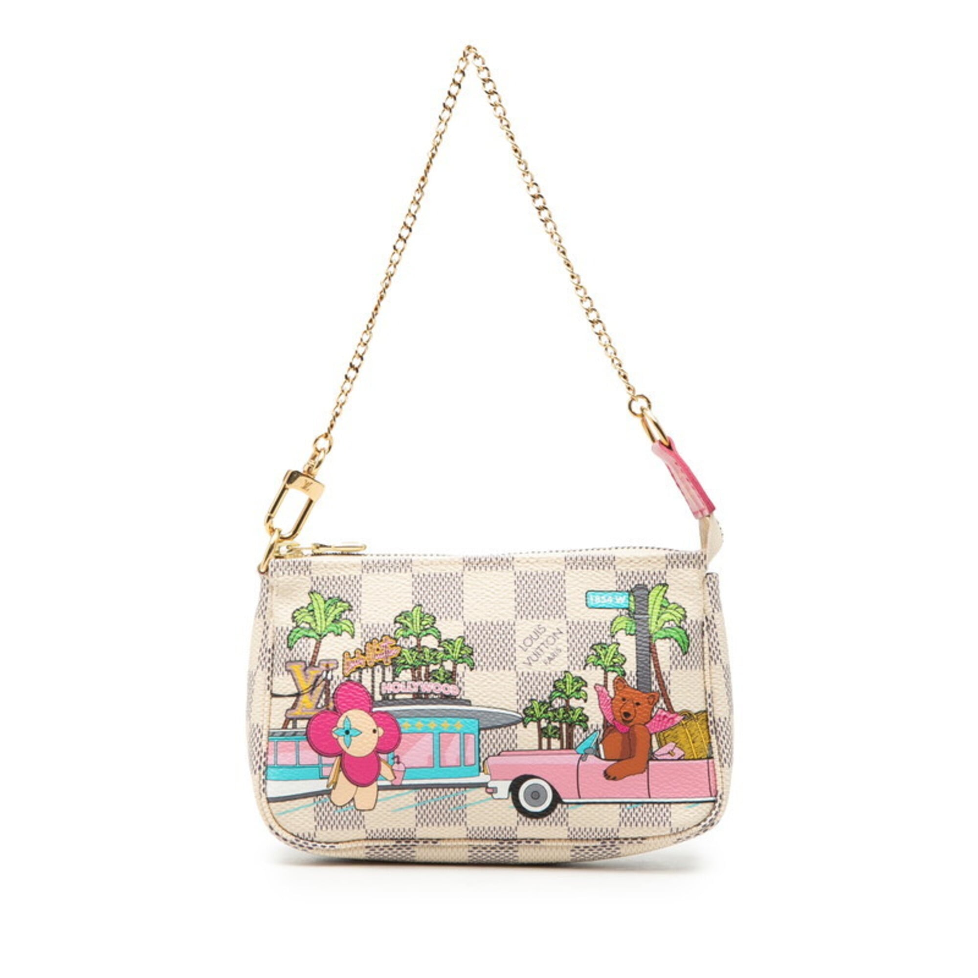Louis Vuitton Damier Azur Multi-Color White Pvc Leather Handbag Pochette (Pre-Owned)