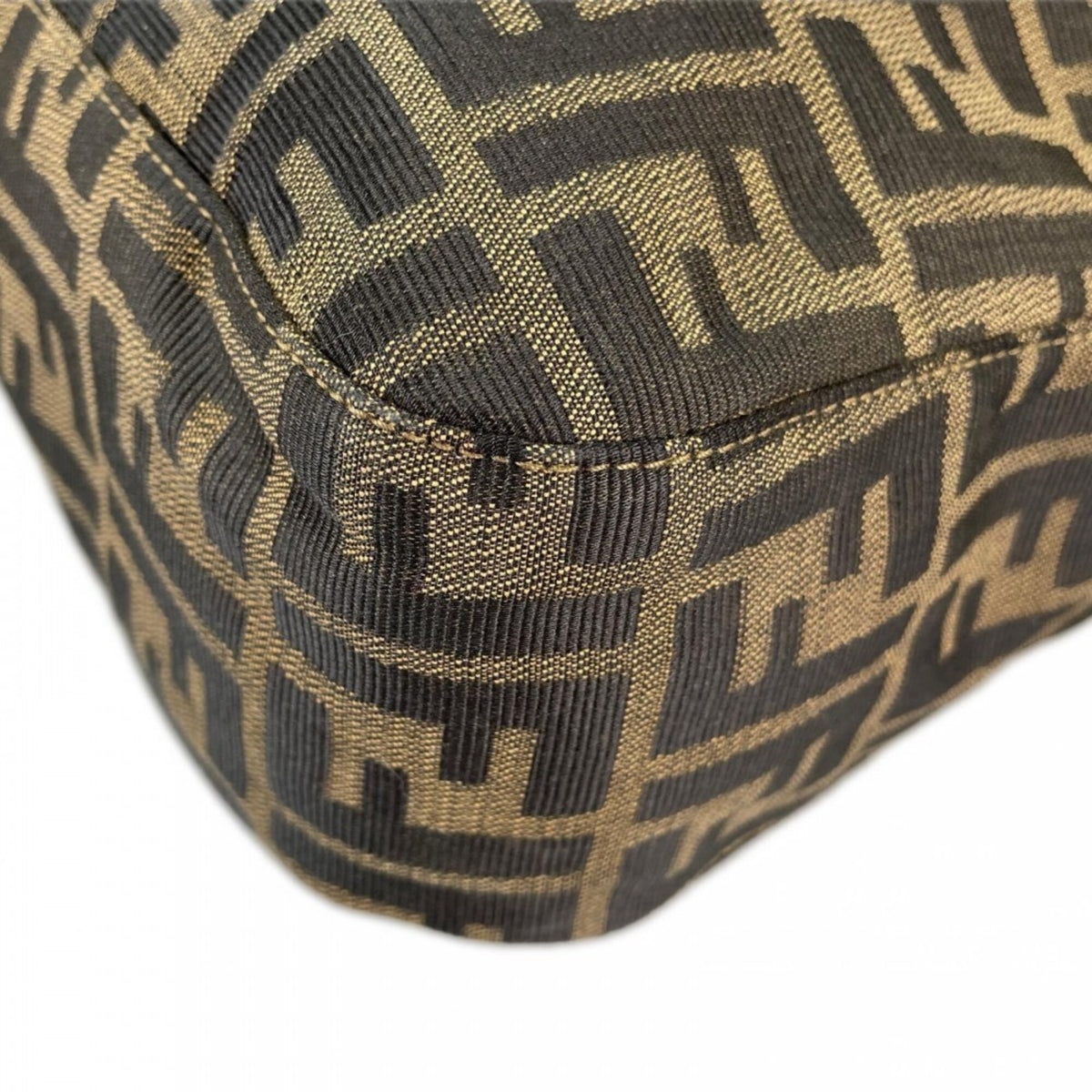 Fendi Zucca Brown Canvas Shoulder Bag (Pre-Owned)