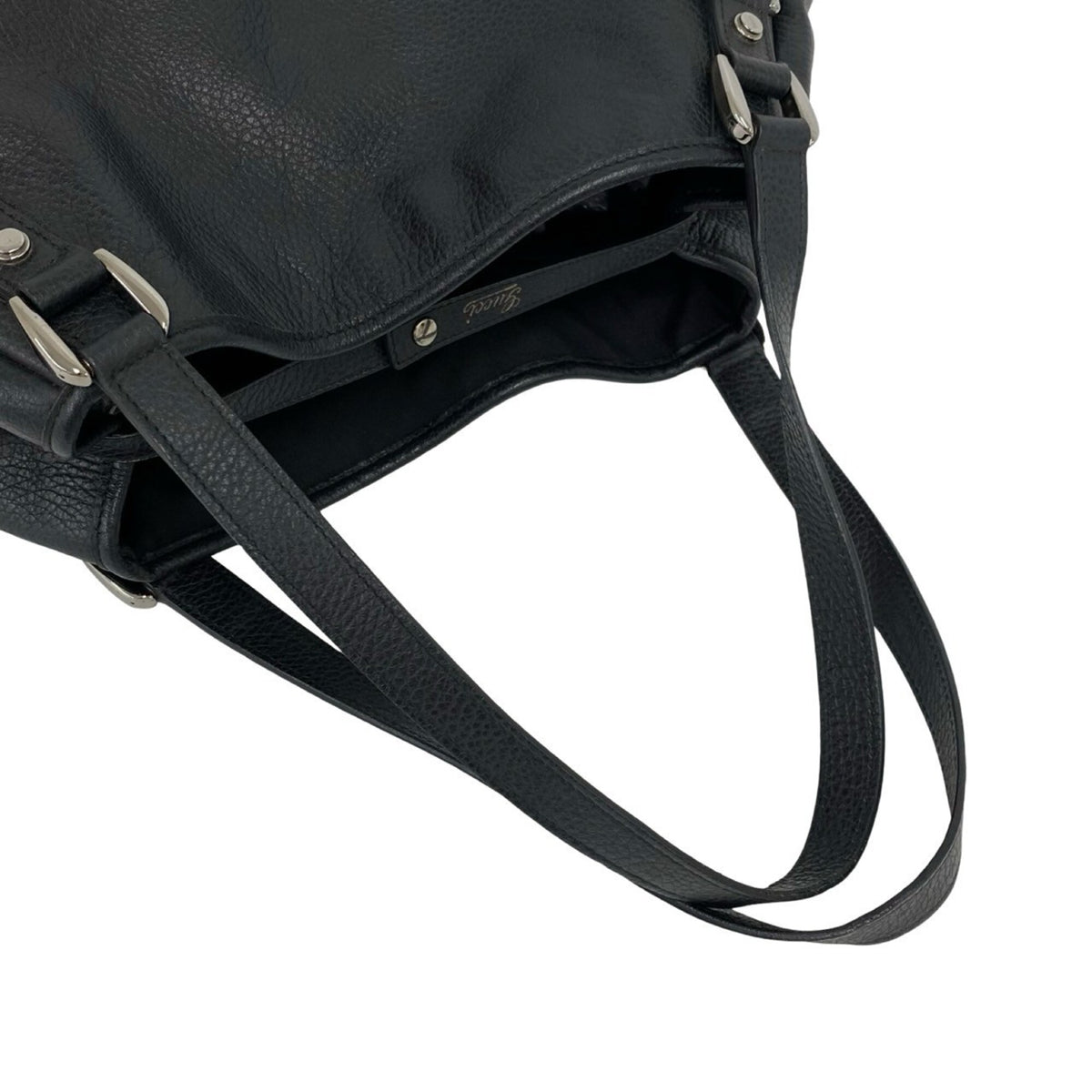 Gucci Black Leather Handbag Shoulder Bag Tote Bag (Pre-Owned)