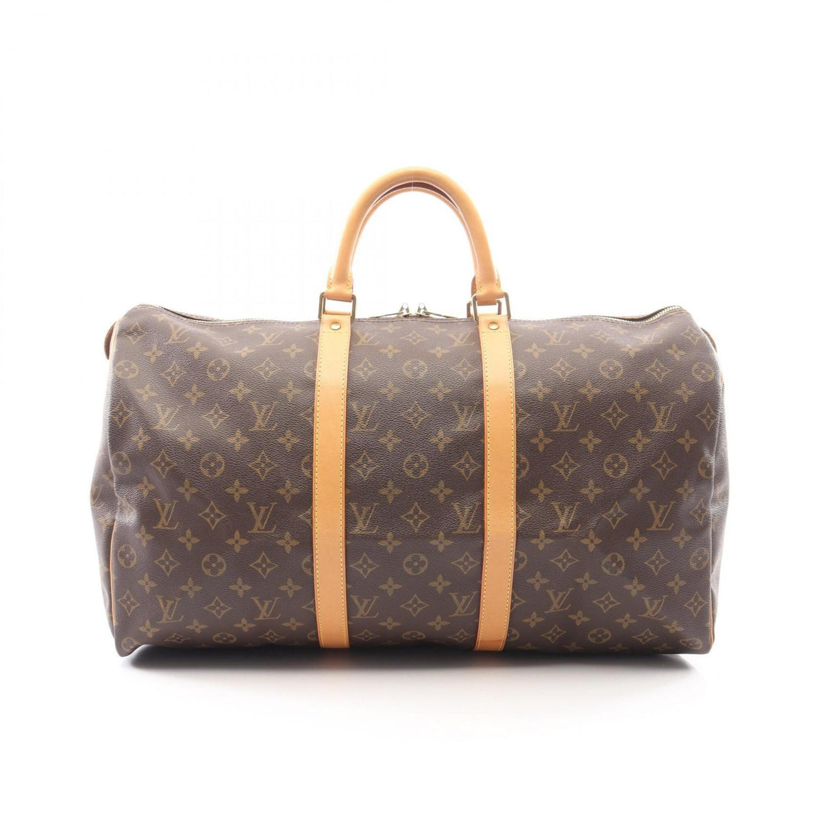Louis Vuitton Brown Coated Canvas Leather Boston Bag Handbag (Pre-Owned)