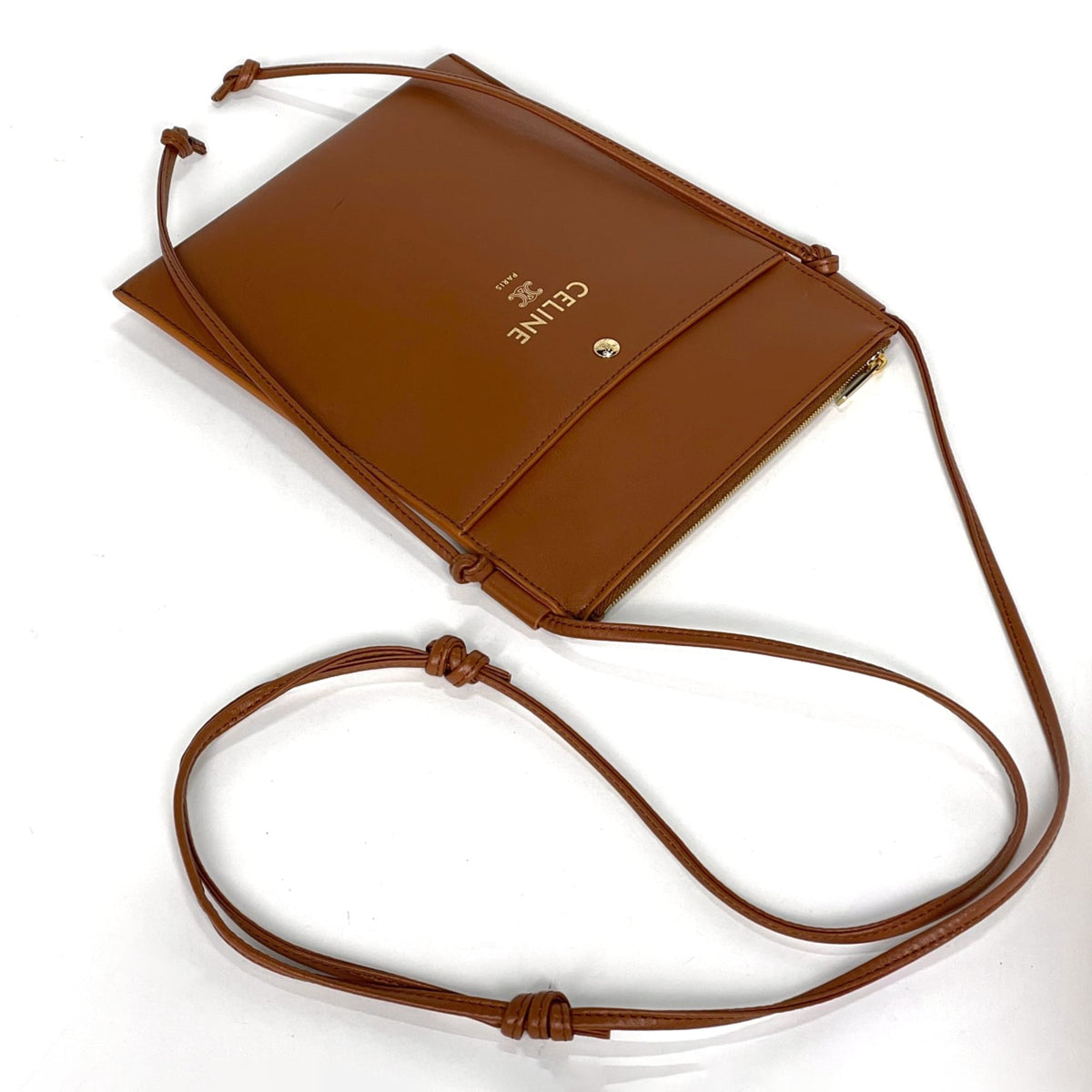 Celine Brown Leather Pouch Shoulder Bag (Pre-Owned)