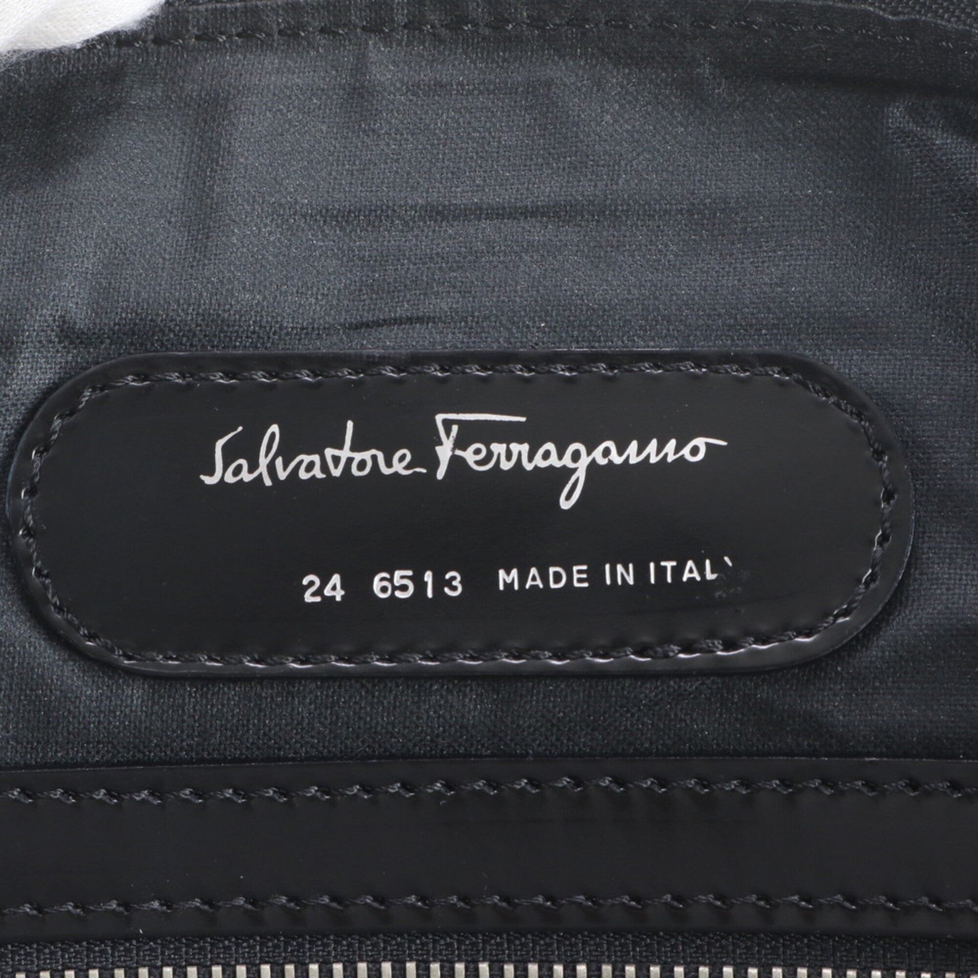 Salvatore Ferragamo Black Leather Nylon Handbag (Pre-Owned)