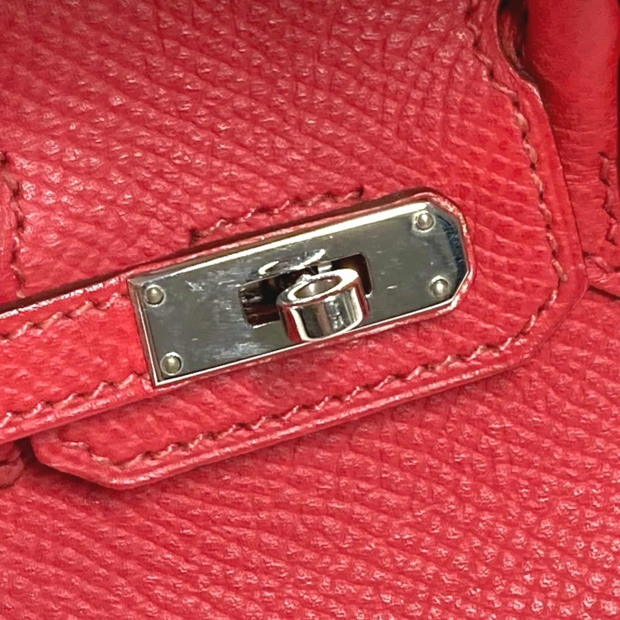 Hermes Red Color Leather Handbag Shoulder Bag (Pre-Owned)