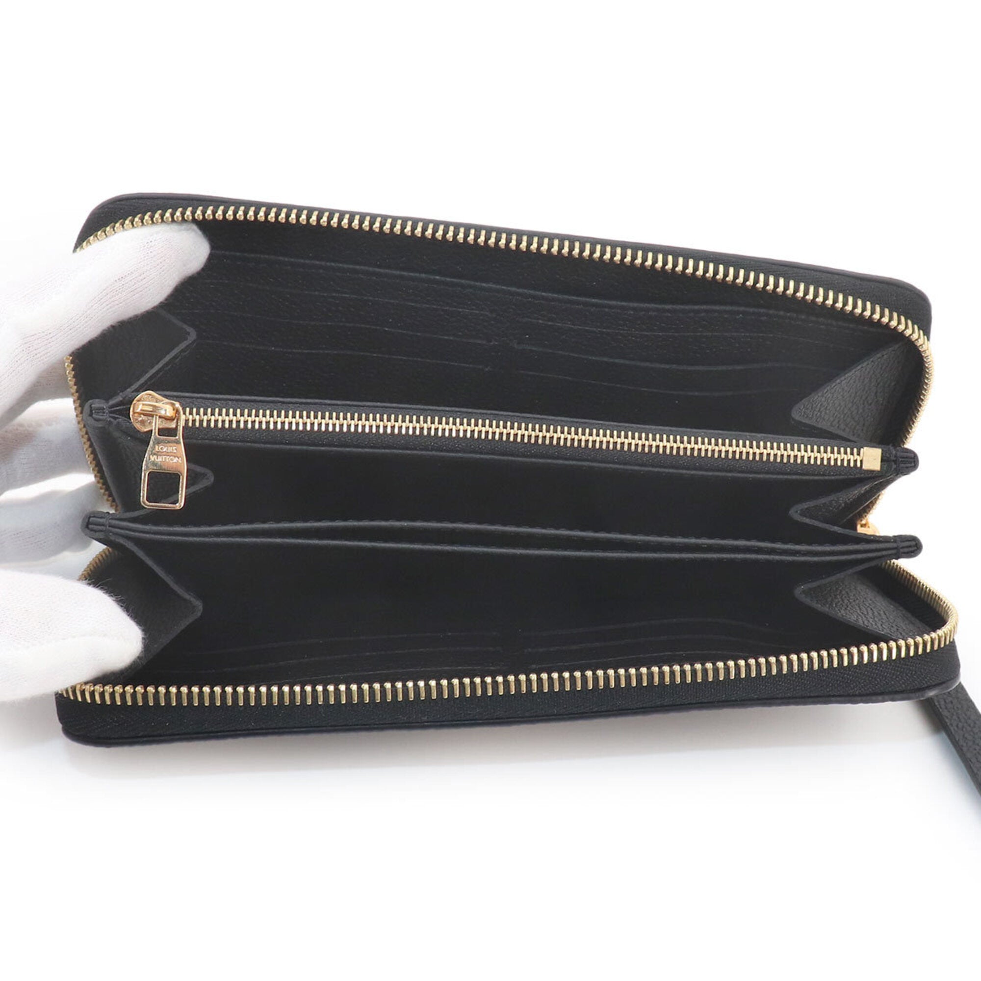 Louis Vuitton Beige Black Monogram Empreinte Long Wallet (Bi-Fold) (Pre-Owned)
