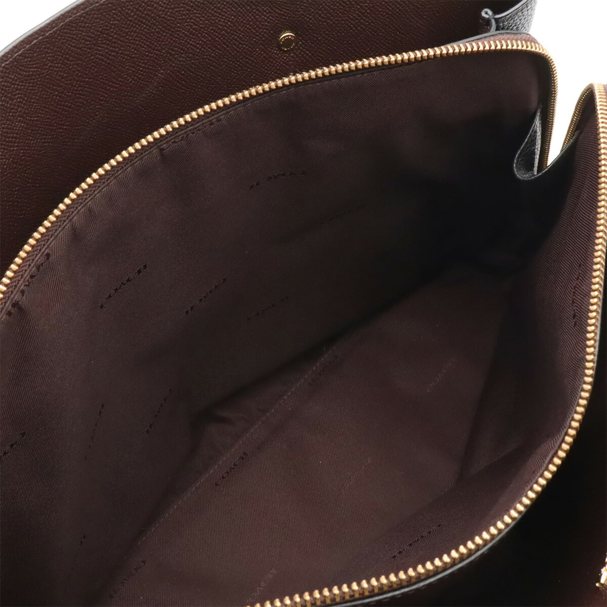 Coach Black Leather Shoulder Bag Tote Bag (Pre-Owned)