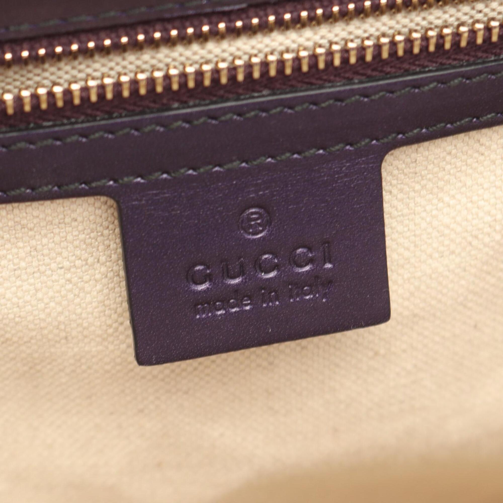Gucci Purple Leather Handbag Shoulder Bag (Pre-Owned)