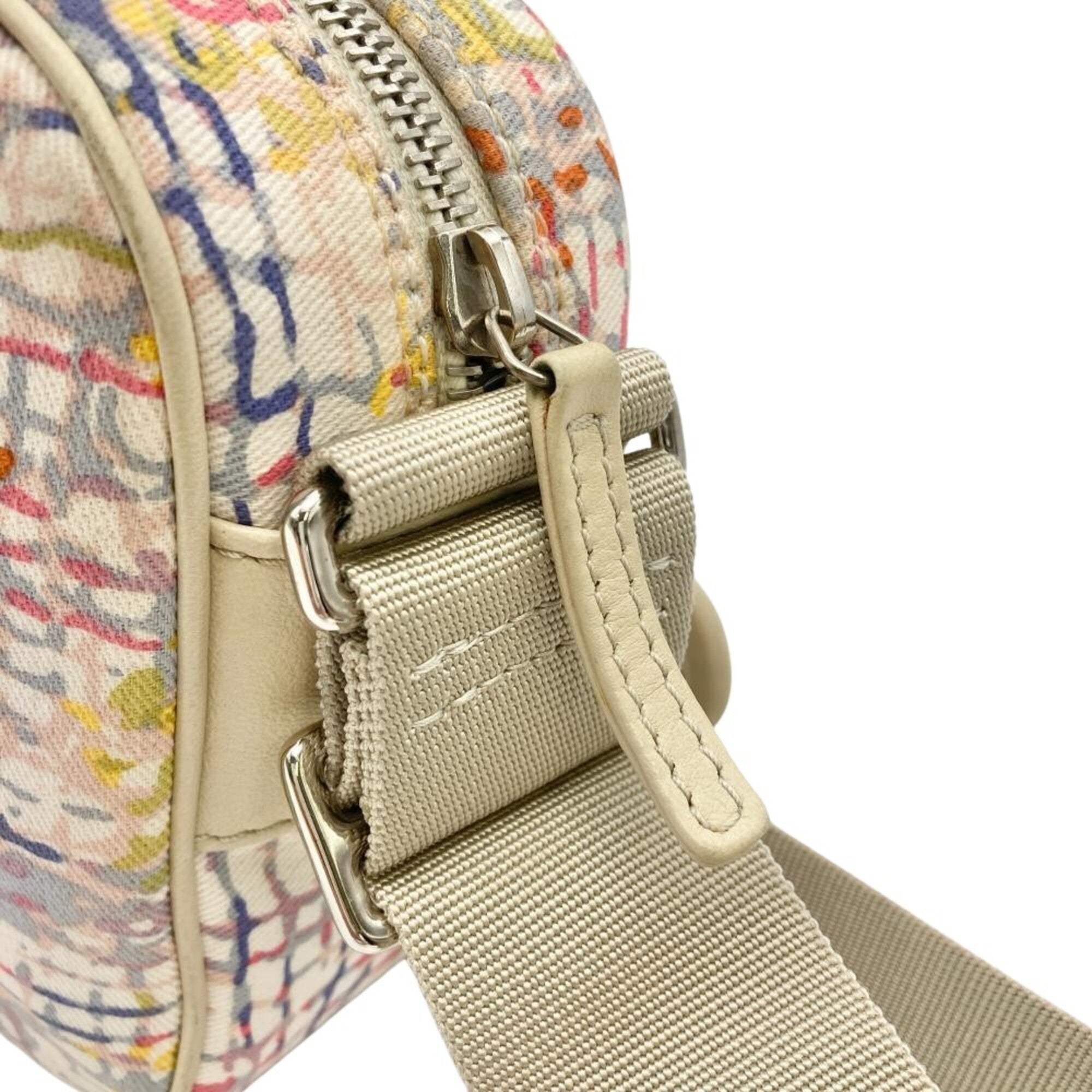 Chanel Beige Multi-Color Canvas Shoulder Bag (Pre-Owned)